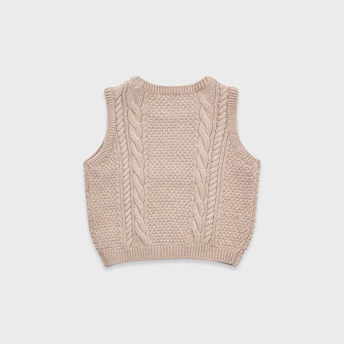 Girls Light Pink Wool Vest