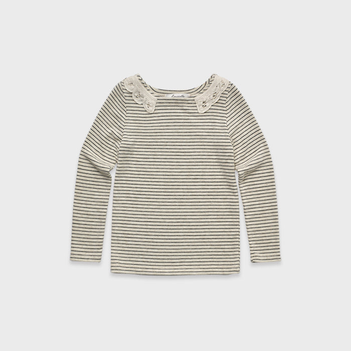 T-shirt rayé blanc pour fille