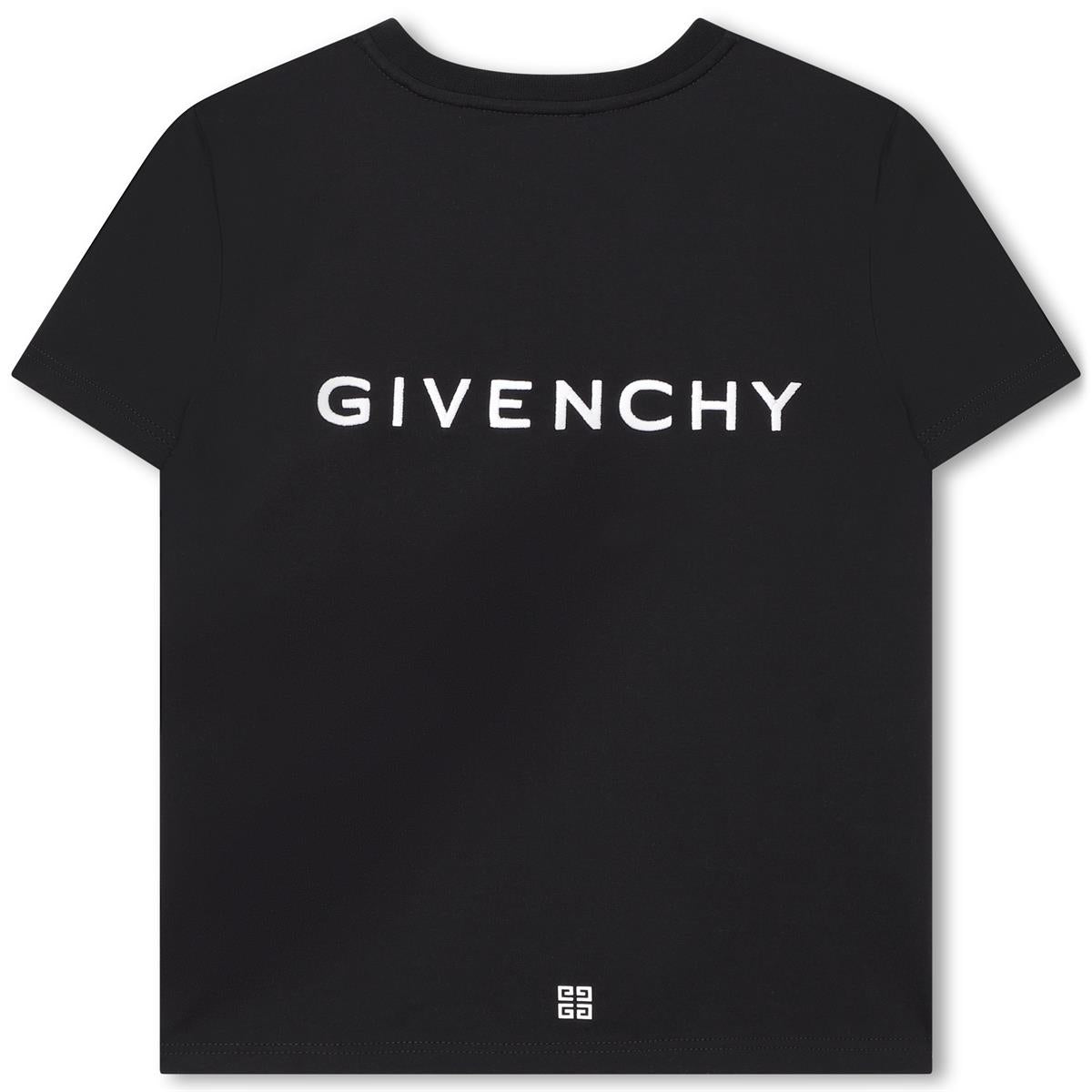 Boys Black Printed Cotton T-Shirt