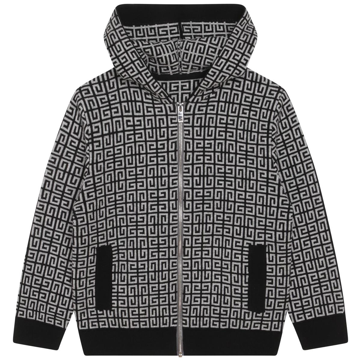 Boys Dark Grey Cotton Zip-Up Top
