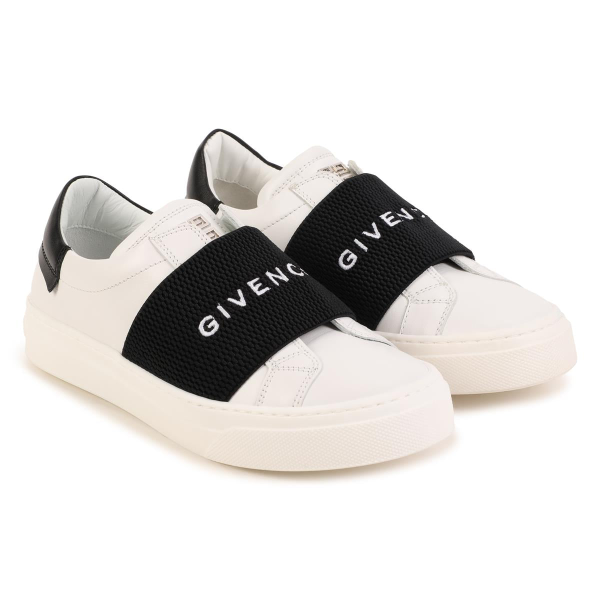 Boys & Girls White Logo Shoes