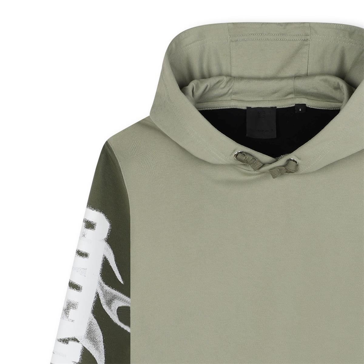 Boys Green Hooded Cotton Sweatshirt