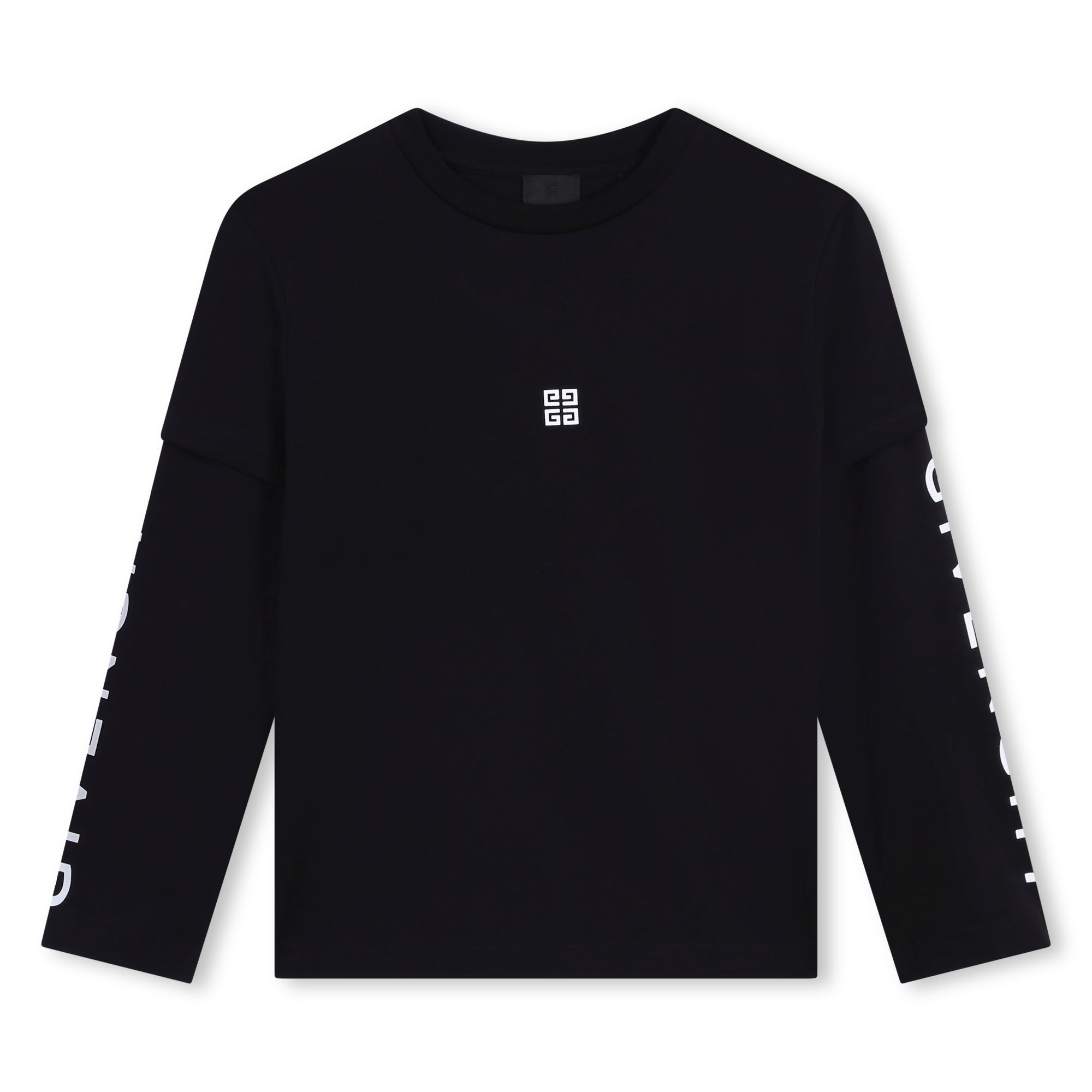 T-shirt en coton noir à logo pour garçons