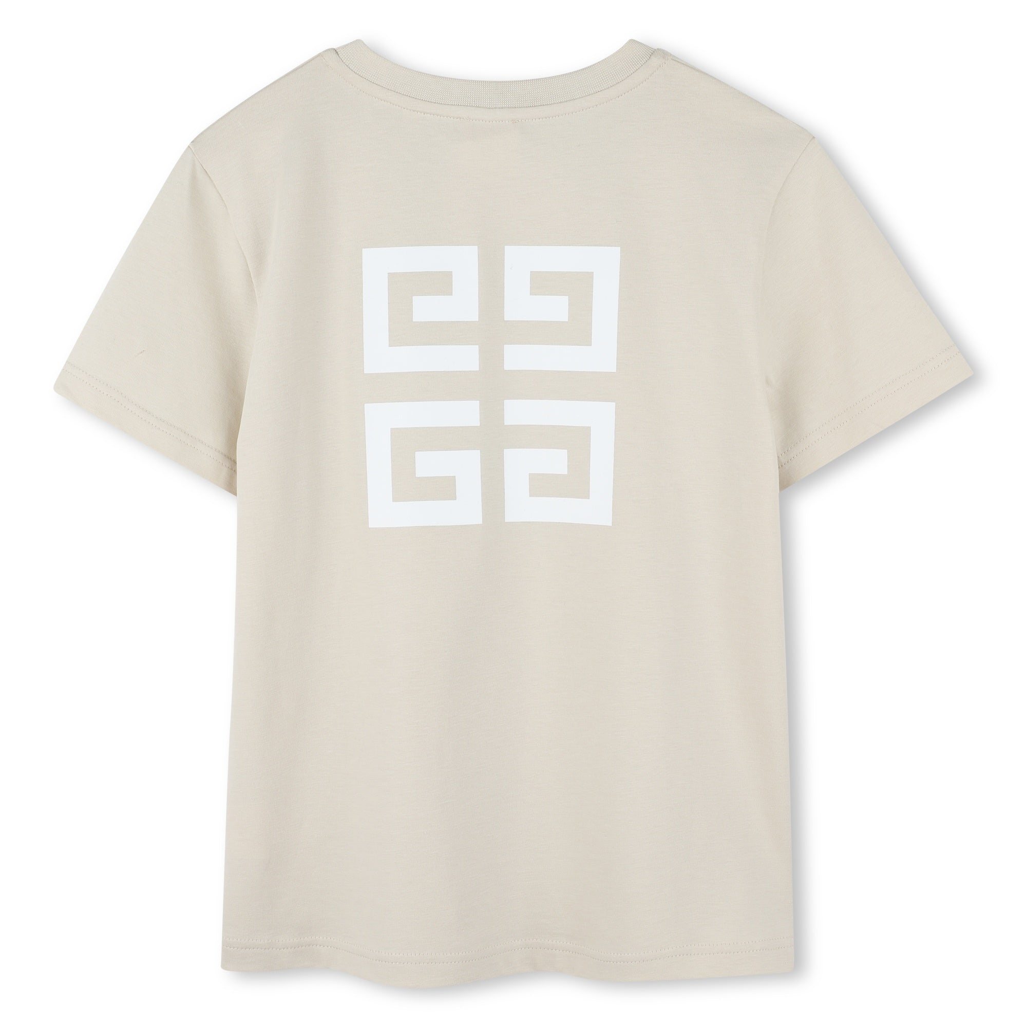 Boys & Girls Beige Logo Cotton T-Shirt