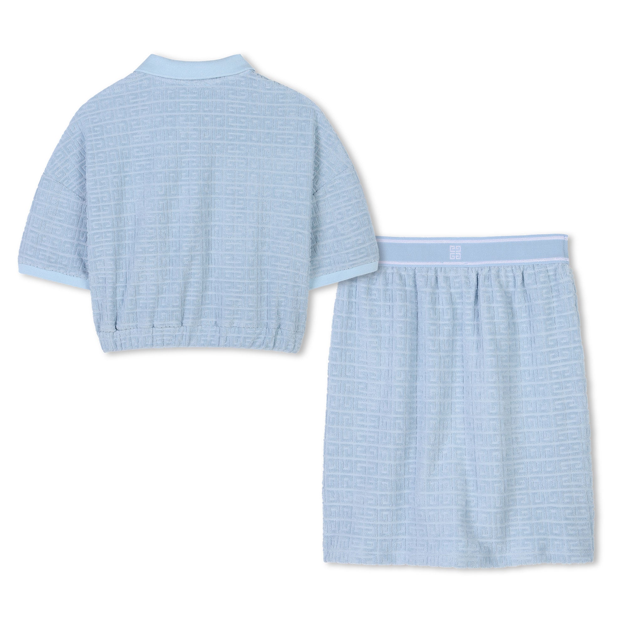 Girls Blue Cotton Skirt Set