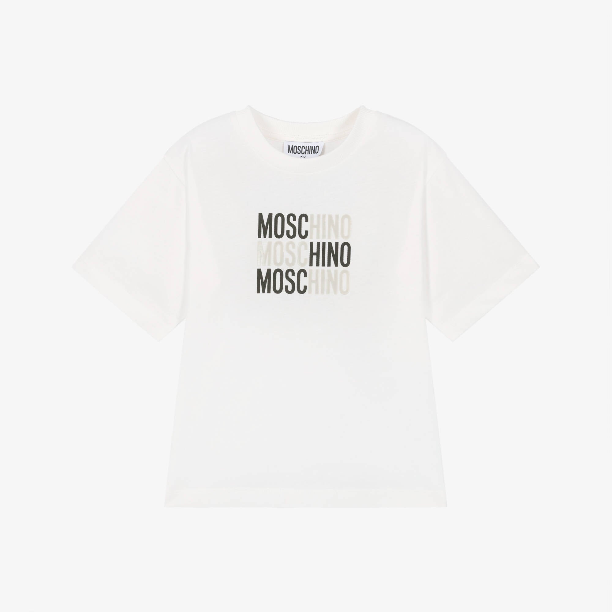 Boys & Girls White Logo Cotton T-Shirt