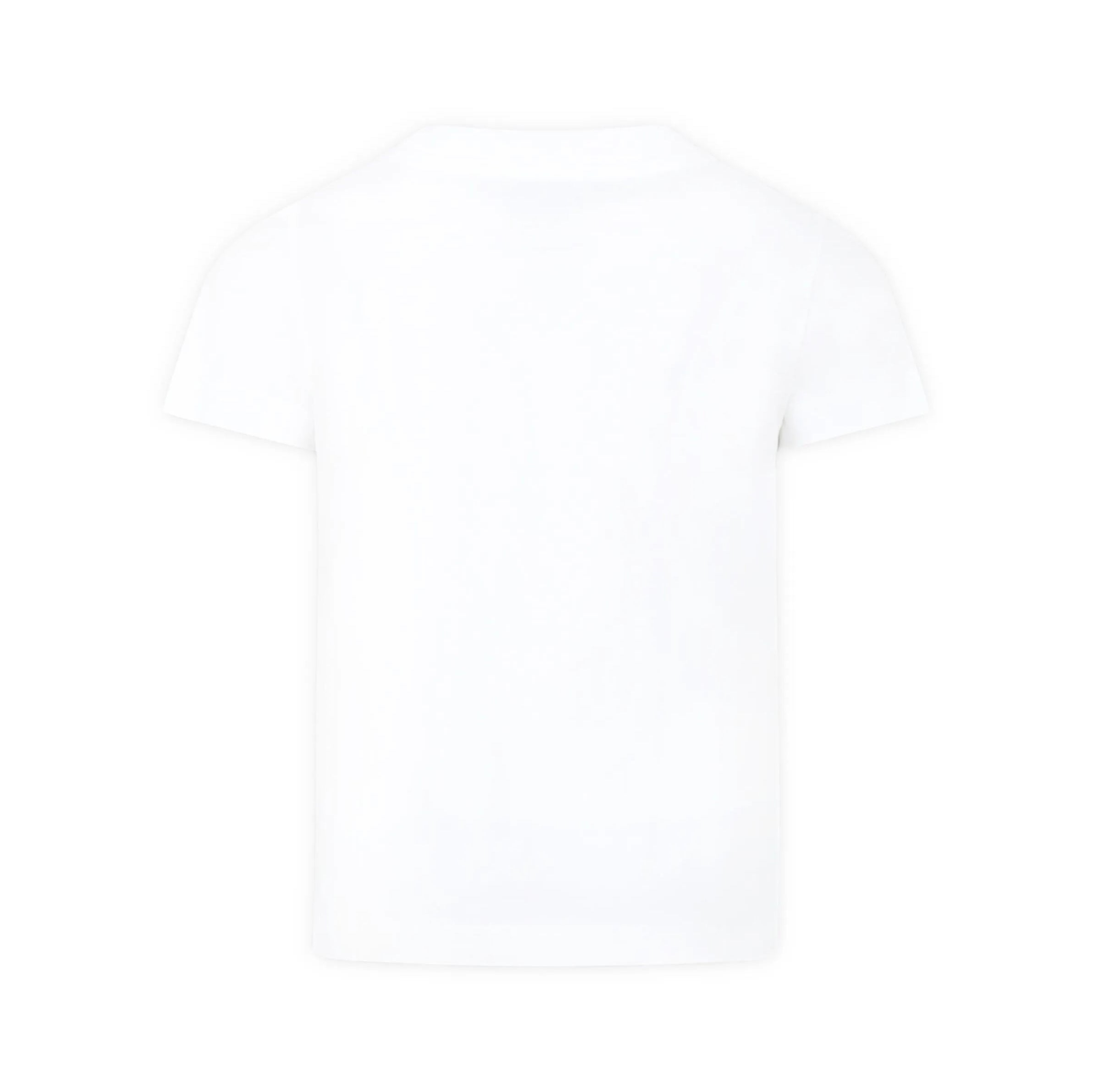 Boys & Girls White Printed Cotton T-Shirt