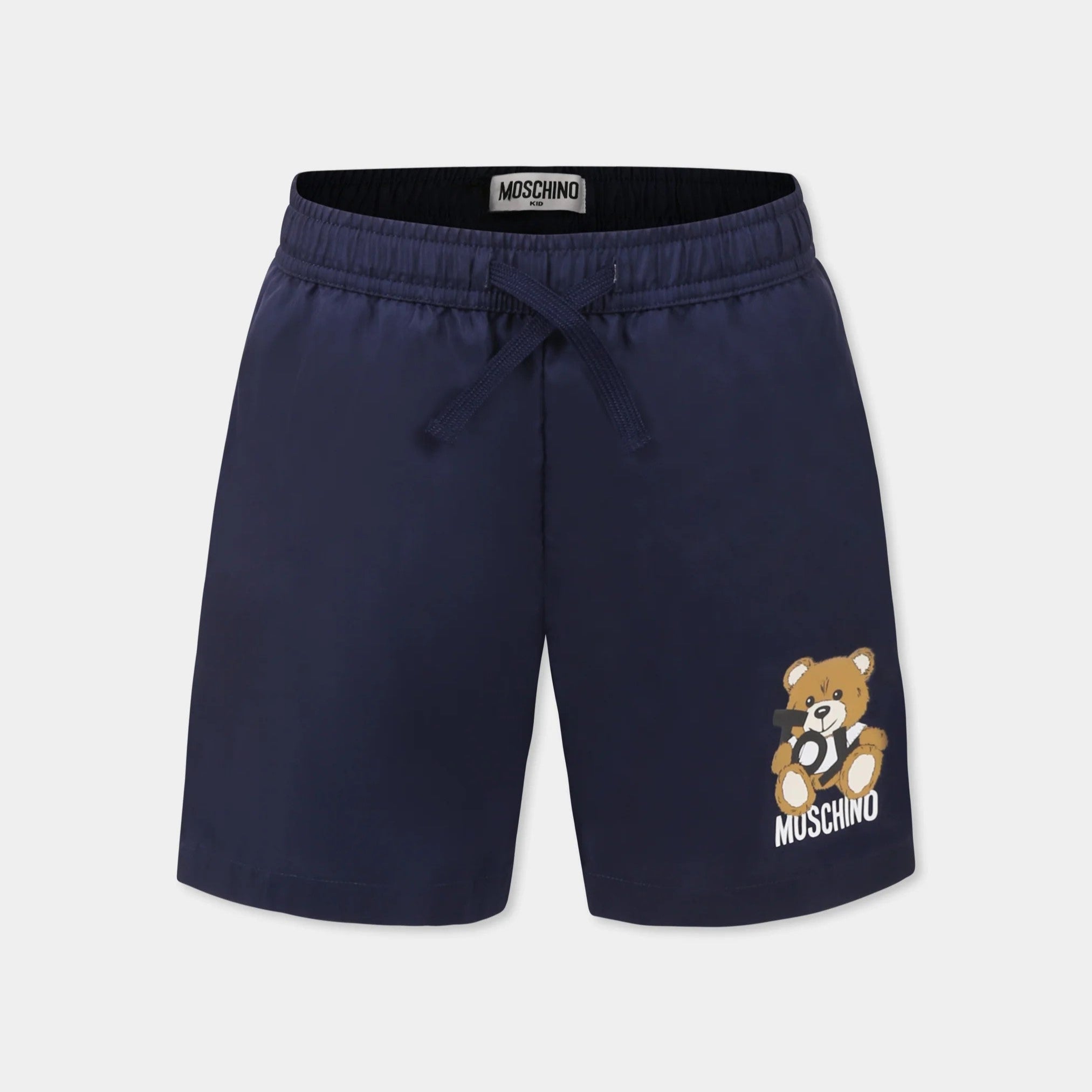 Boys Navy Printed Swim Shorts