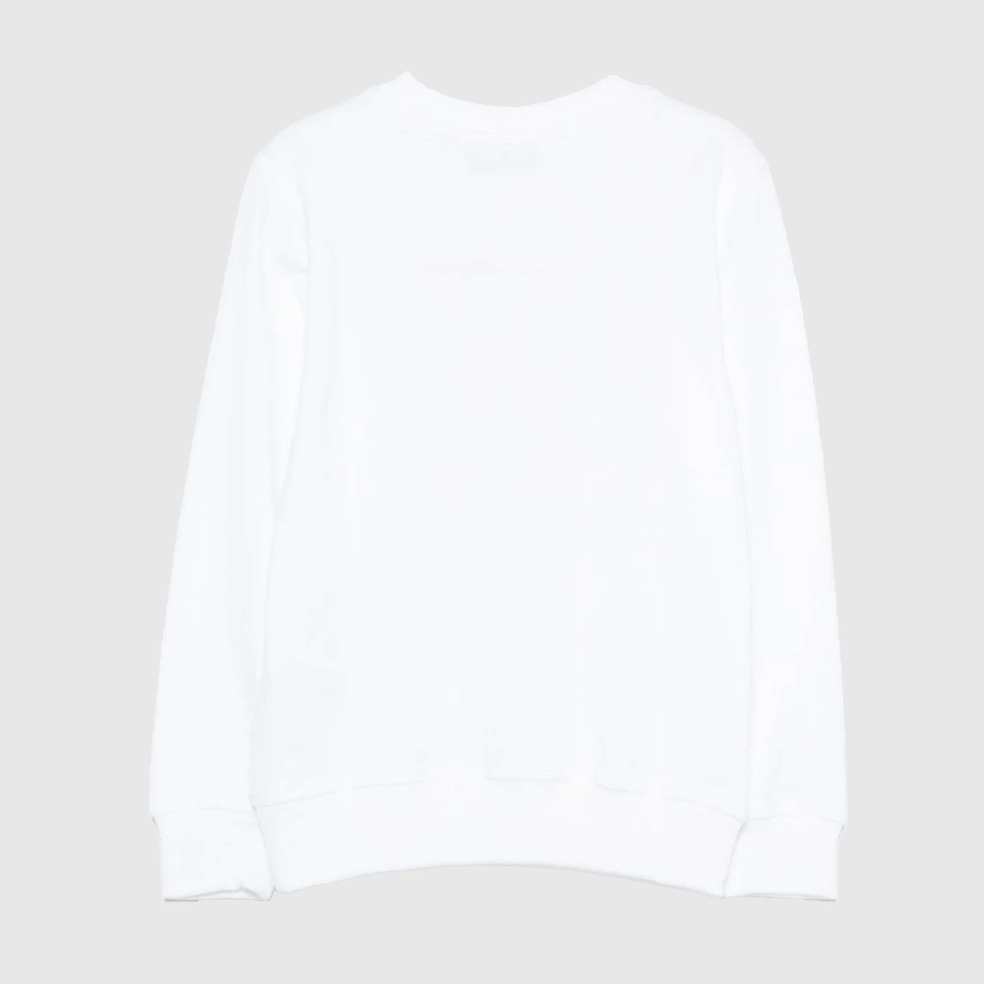 Boys & Girls White Printed Logo Cotton Sweatshirt