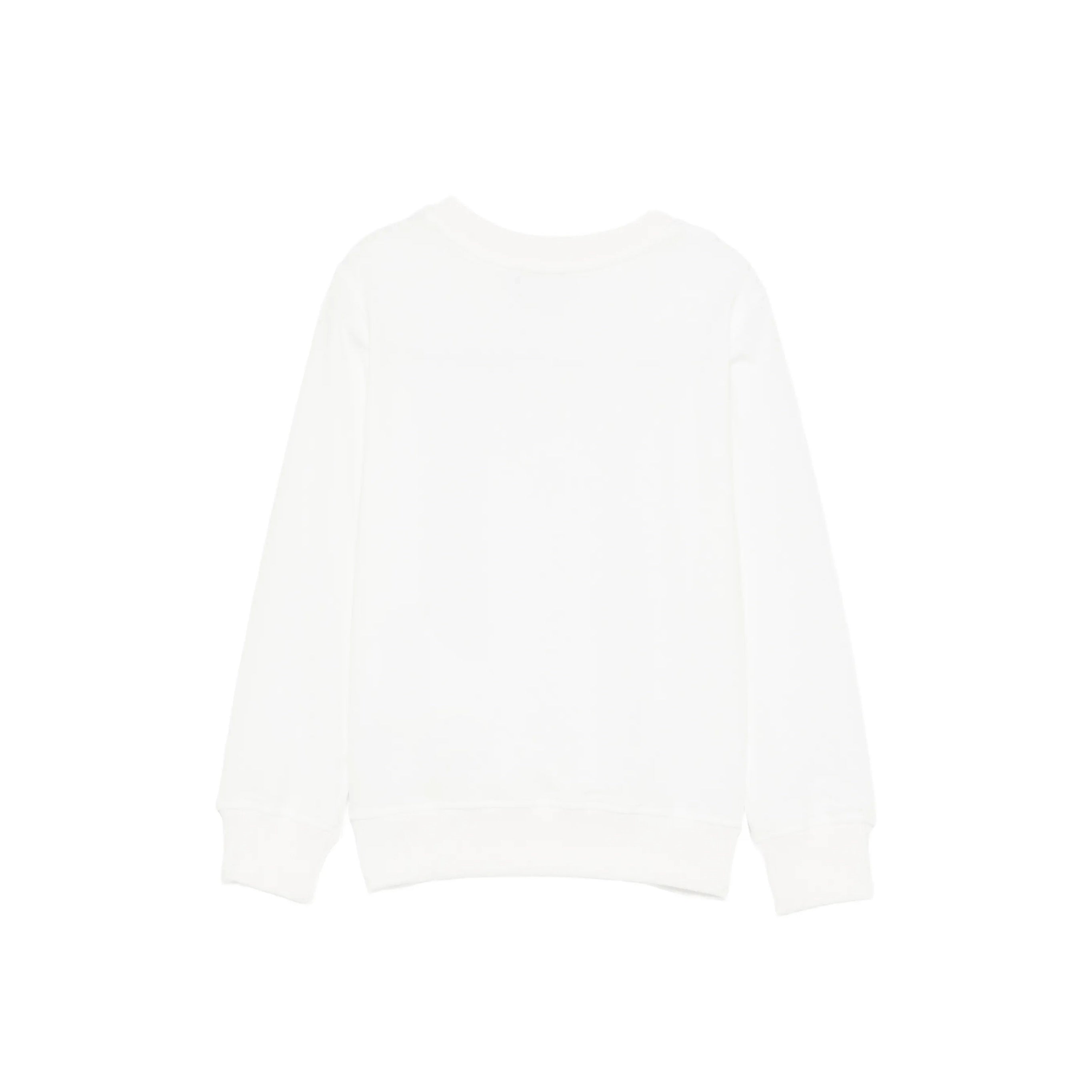 Boys & Girls White Embroidered Bear Cotton Sweatshirt