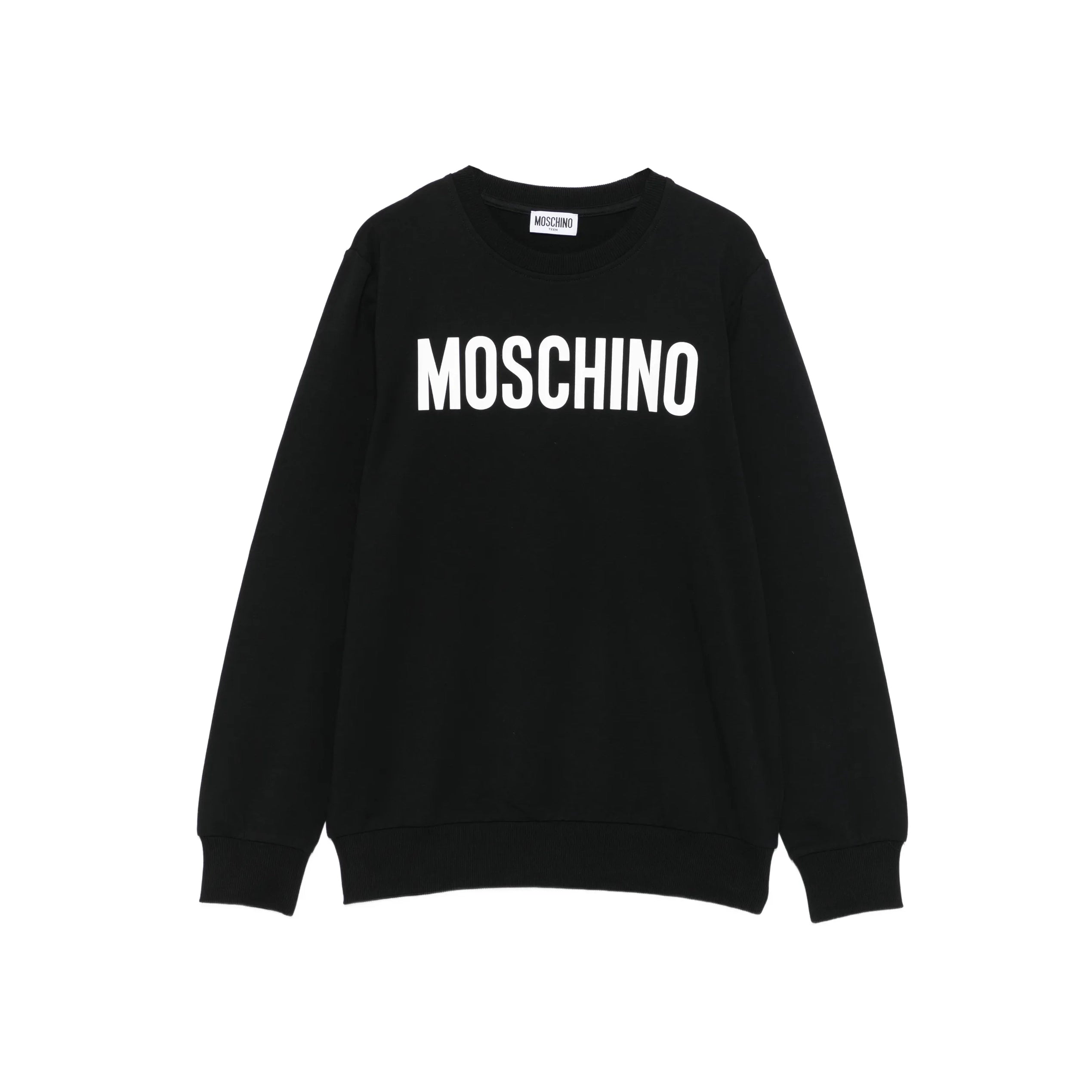 Boys & Girls Black Logo Cotton Sweatshirt