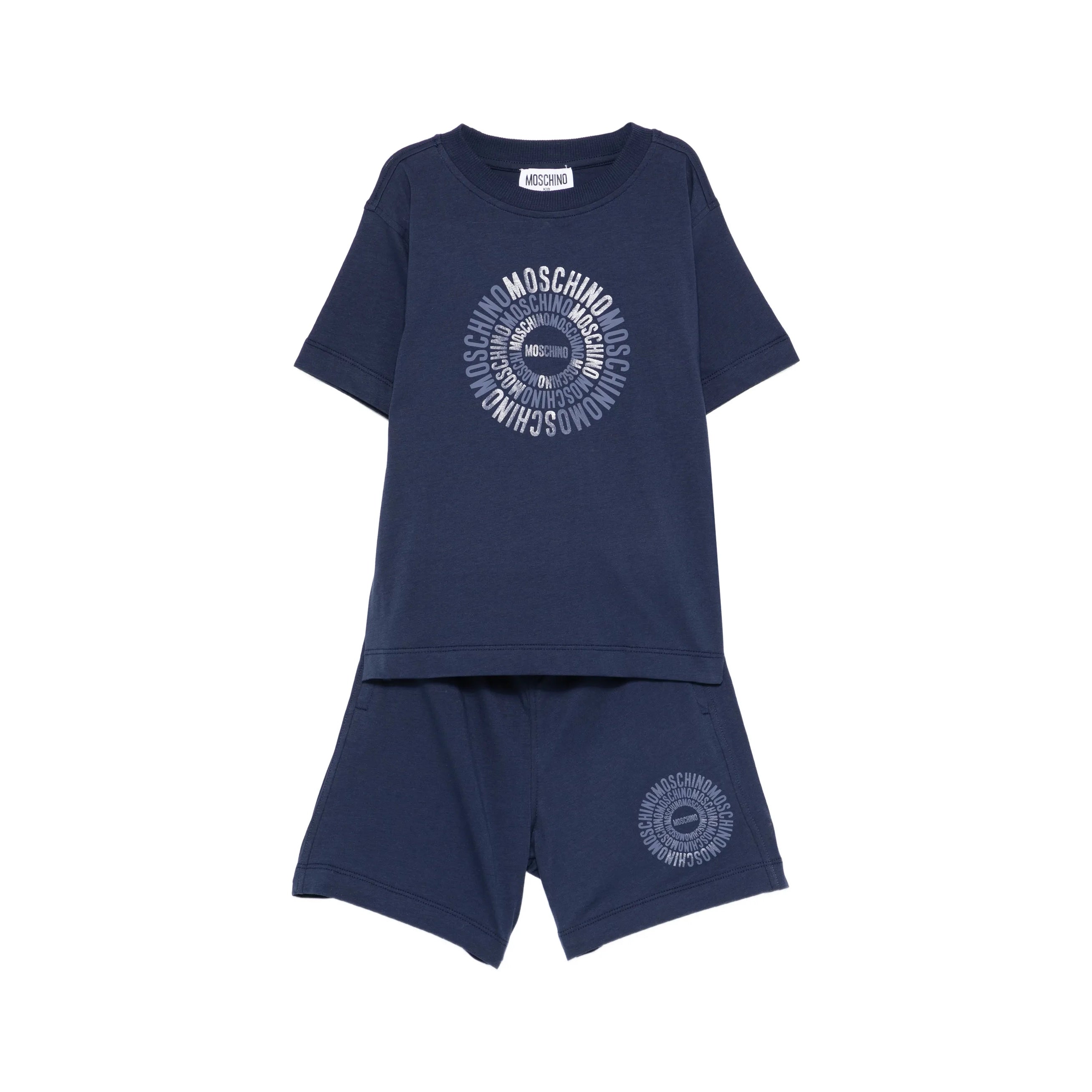 Boys Navy Circle Logo Cotton Set