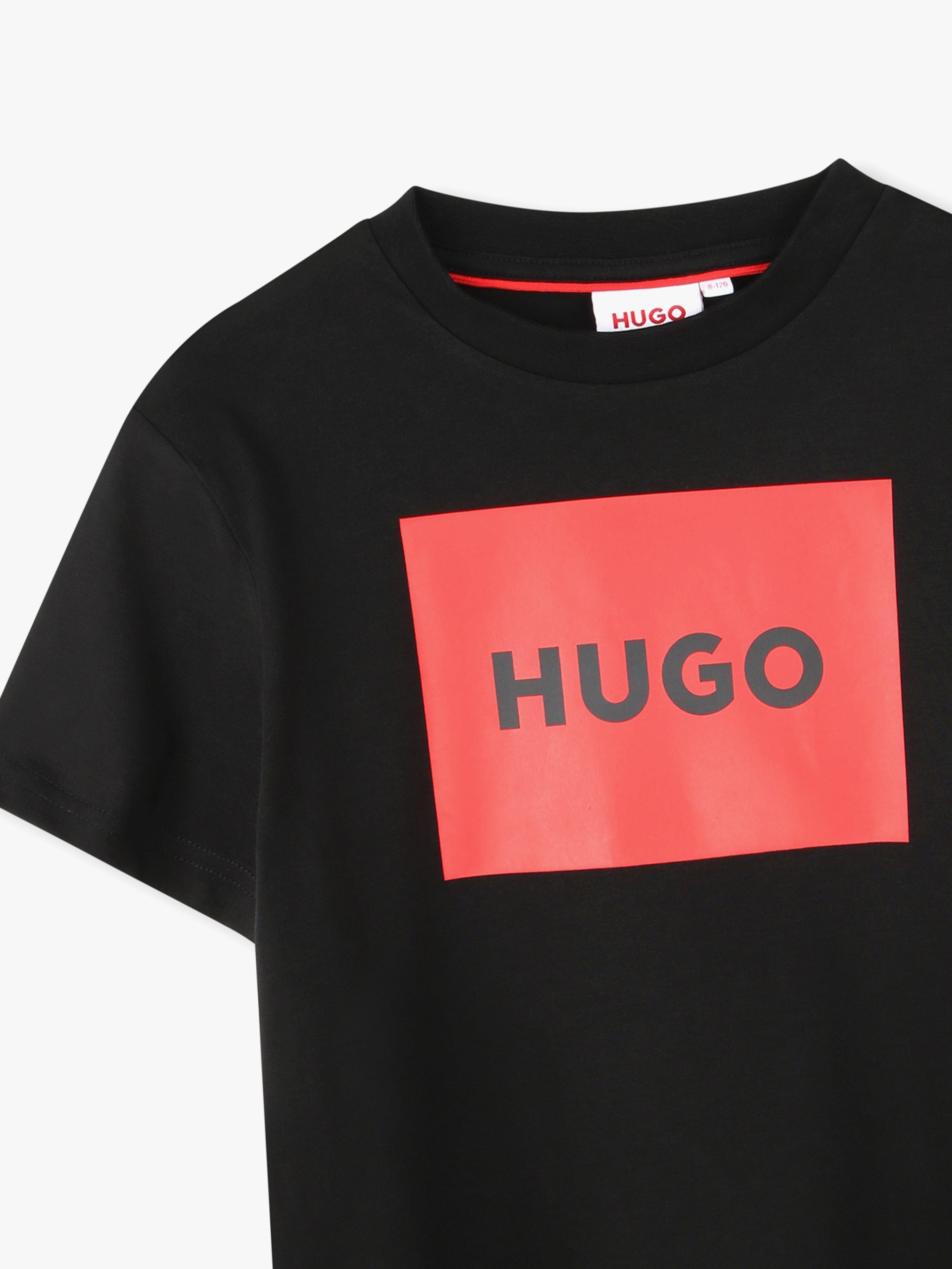 Hugo Boys Logo Print T-Shirt in Black