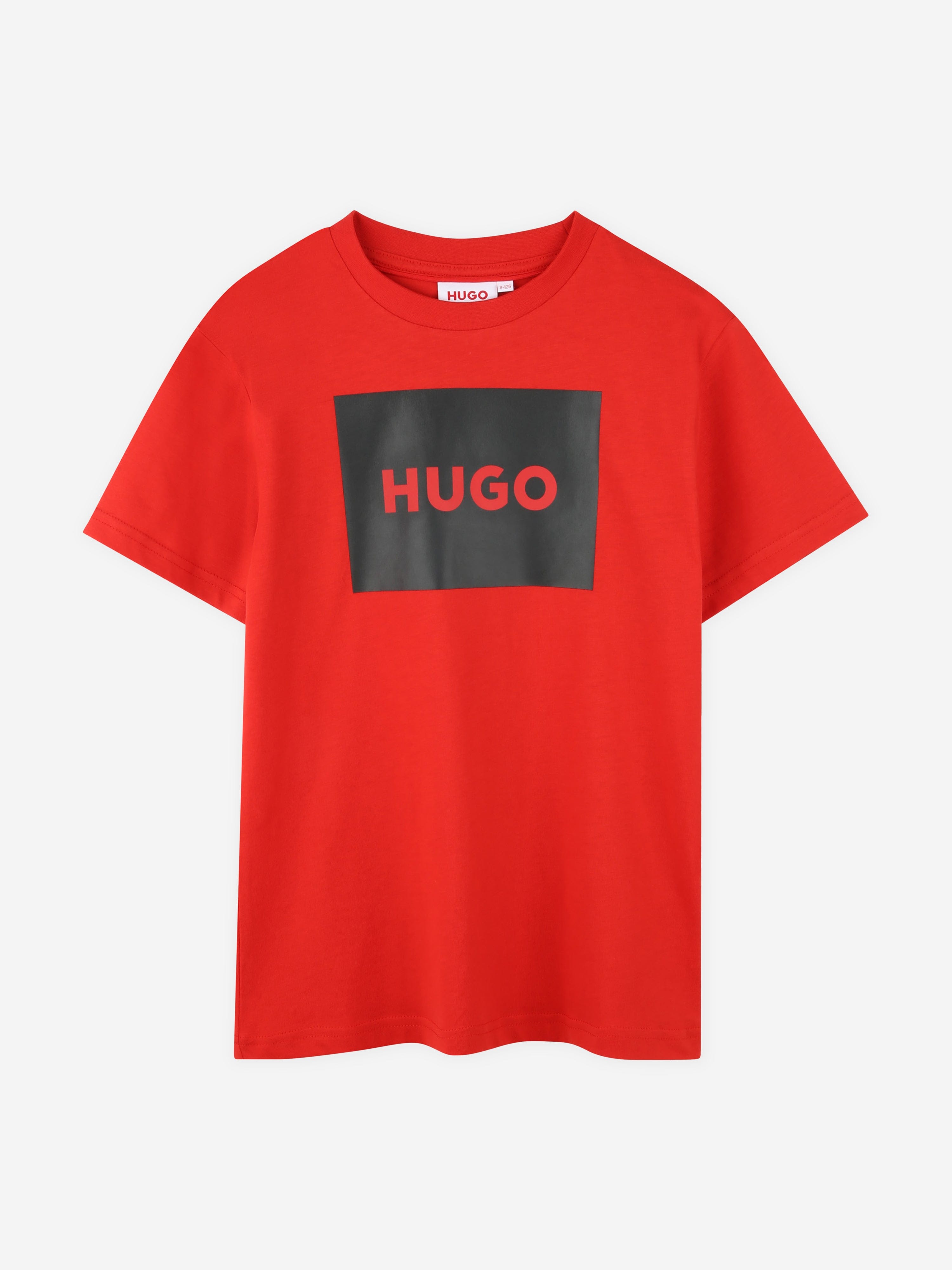 Hugo Boys Logo Print T-Shirt in Red