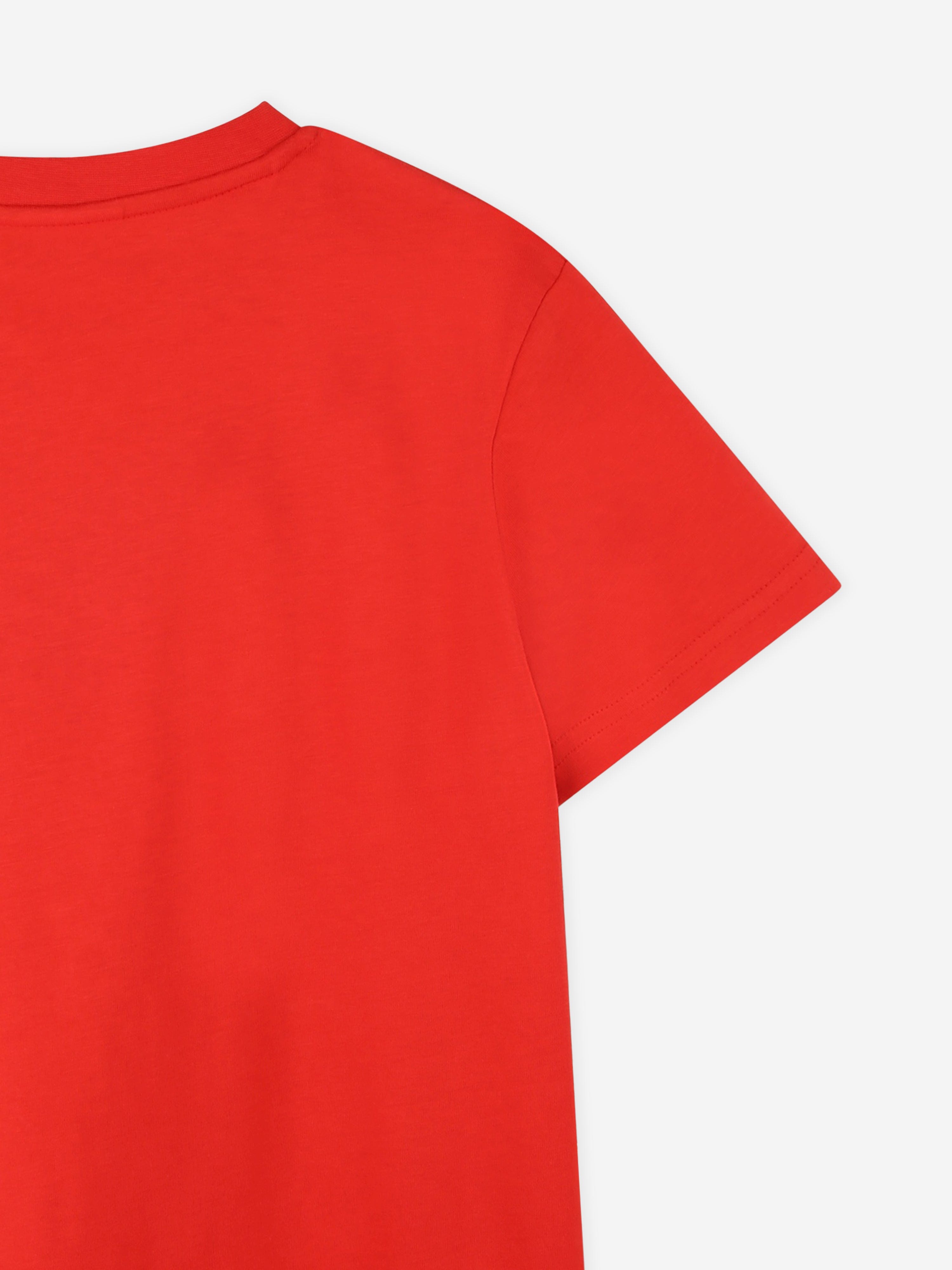 Hugo Boys Logo Print T-Shirt in Red