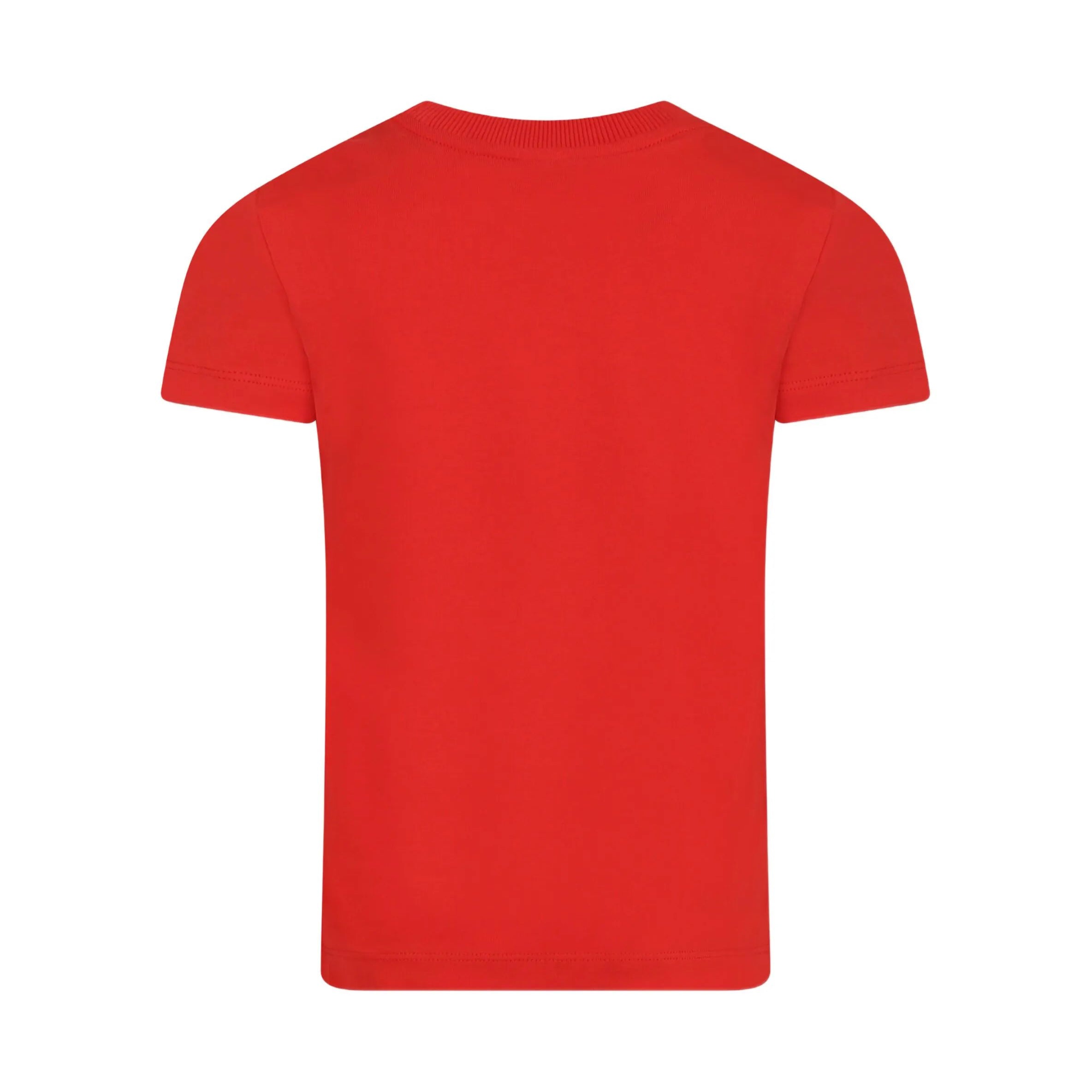 Boys & Girls Red Printed Logo Cotton T-Shirt