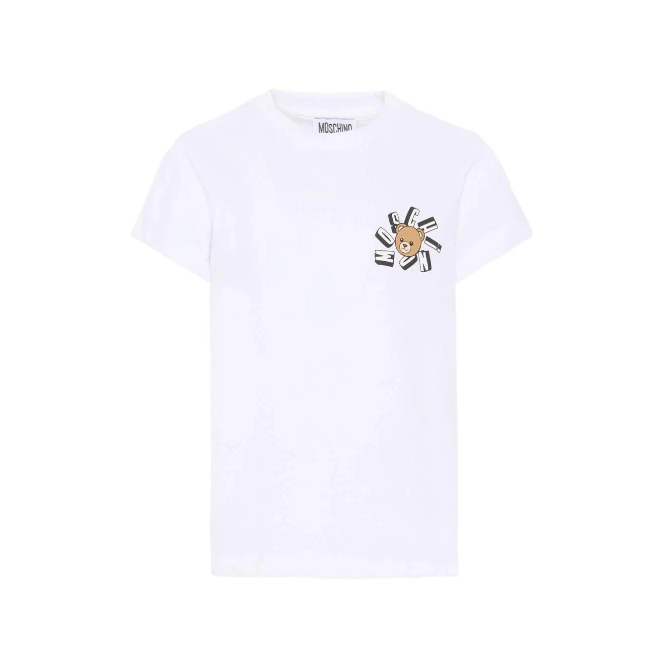 Boys & Girls White Bear Printed Cotton T-Shirt