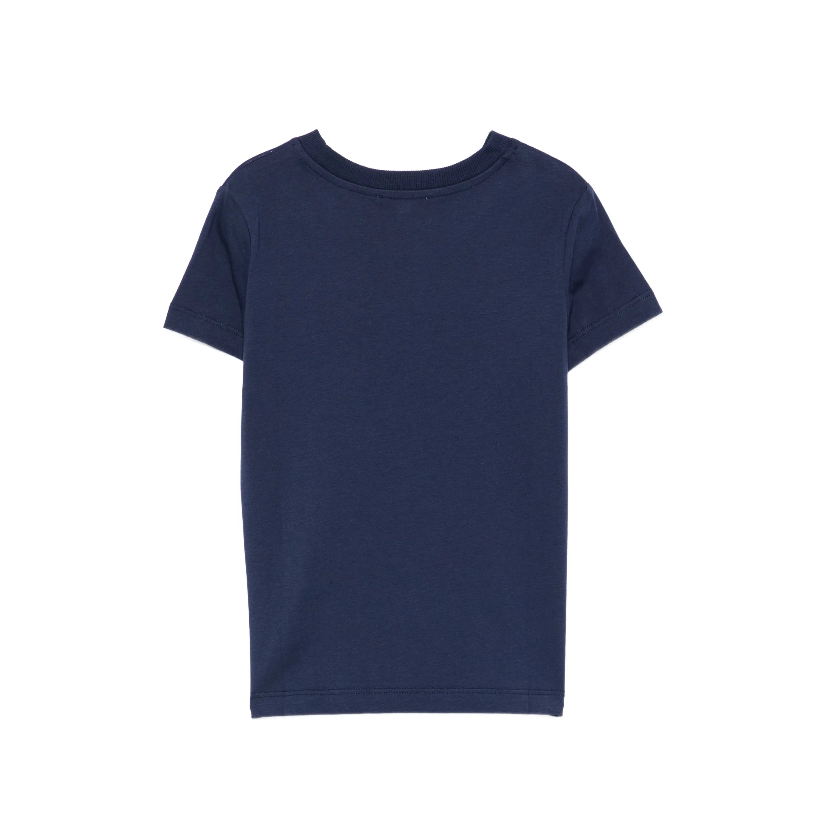 Boys & Girls Navy Bear Printed Cotton T-Shirt
