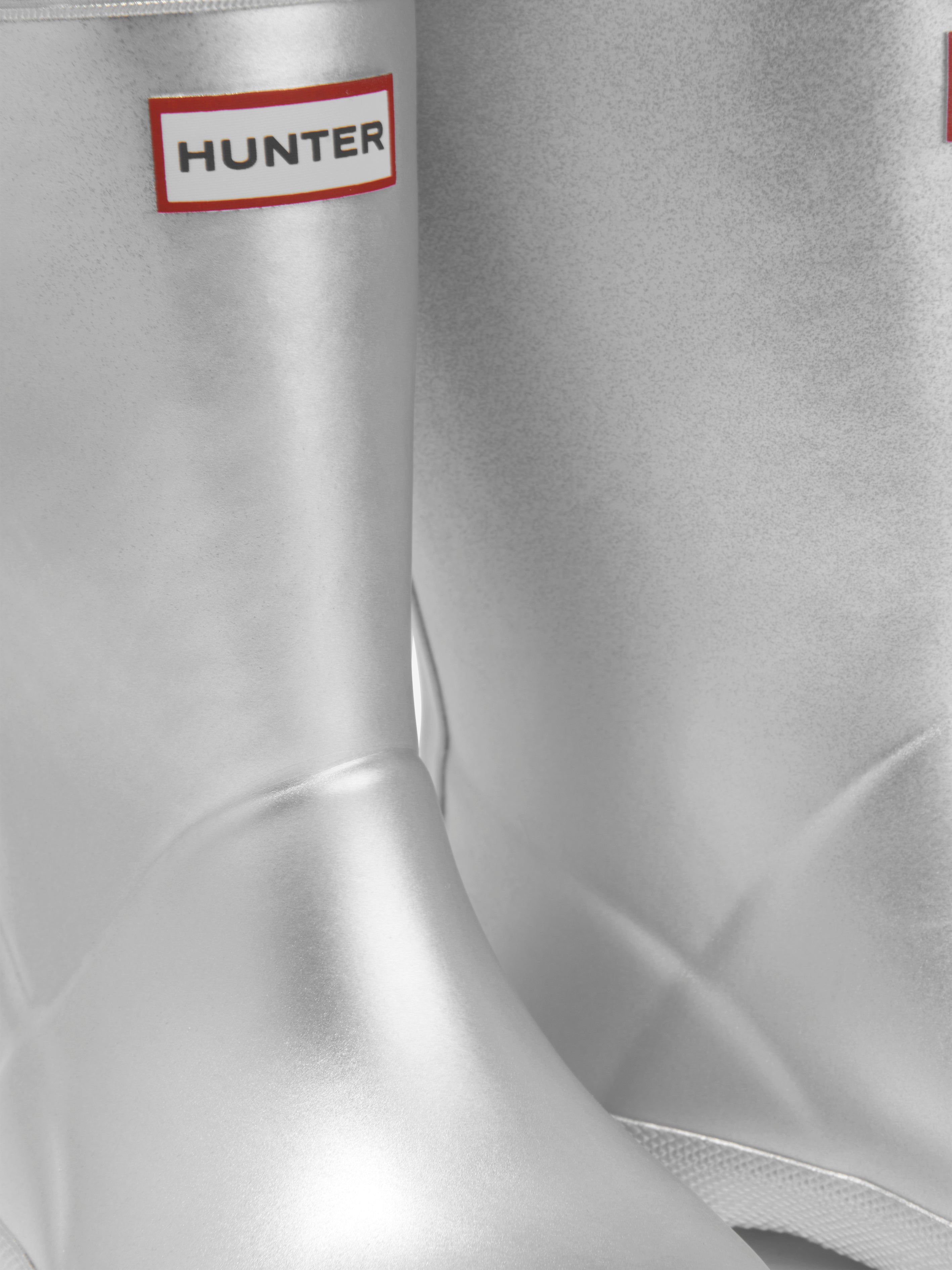 Girls Original First Classic Metal Wellington Boots in Silver