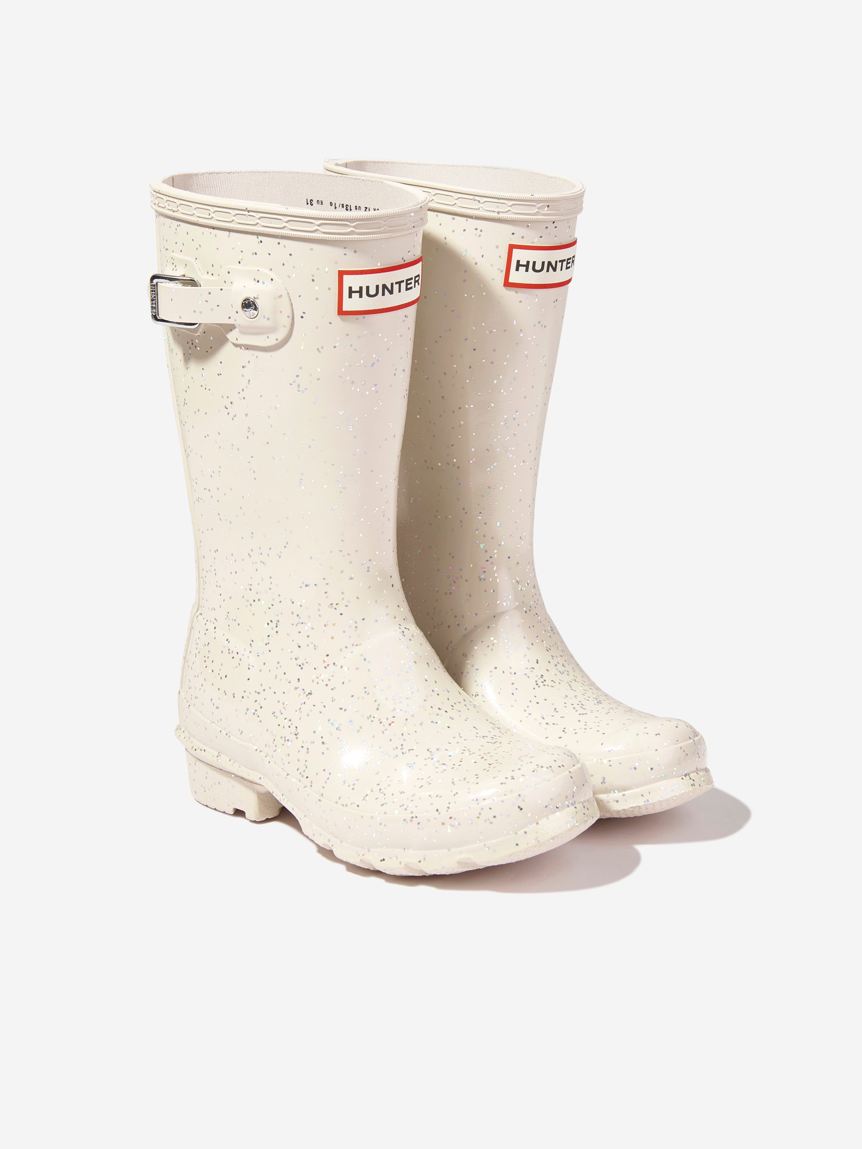 Kids Original Giant Glitter Wellingon Boots in Ivory