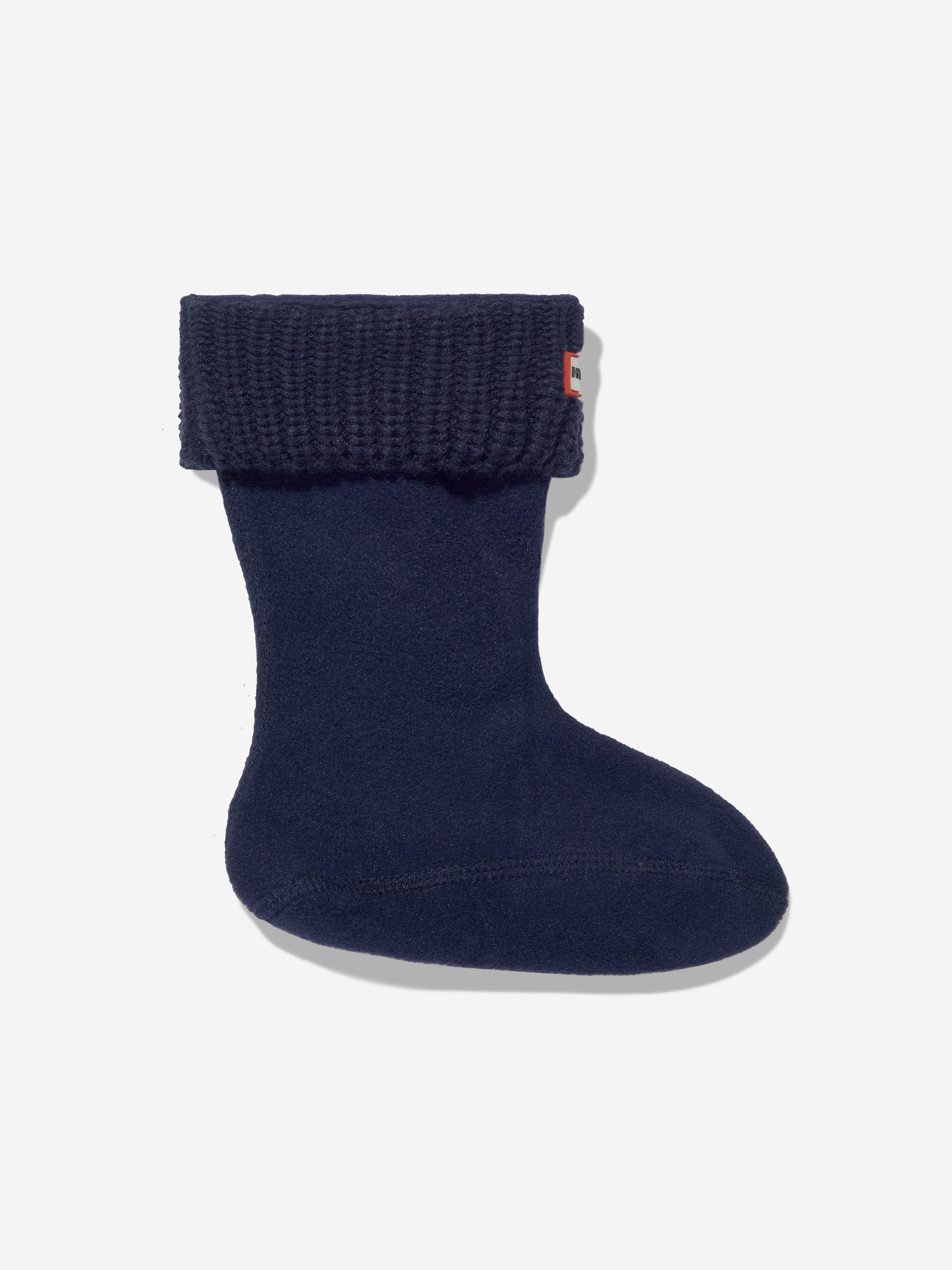 Kids Recycled Half Cardigan Boot Socks in Navy