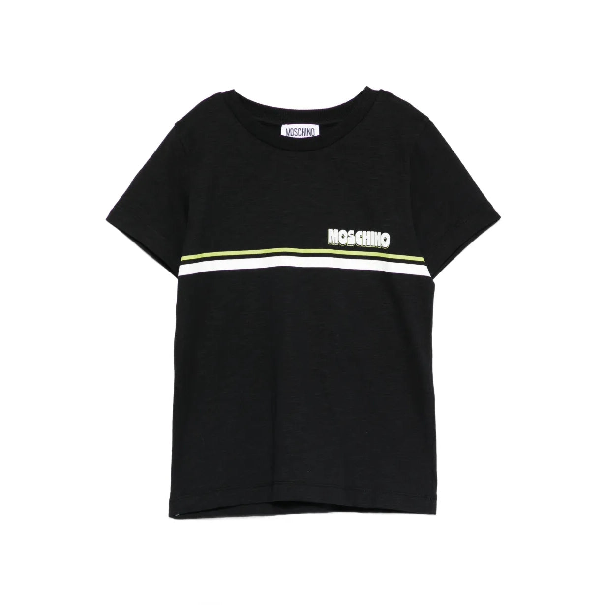 Boys & Girls Black Logo Cotton T-Shirt