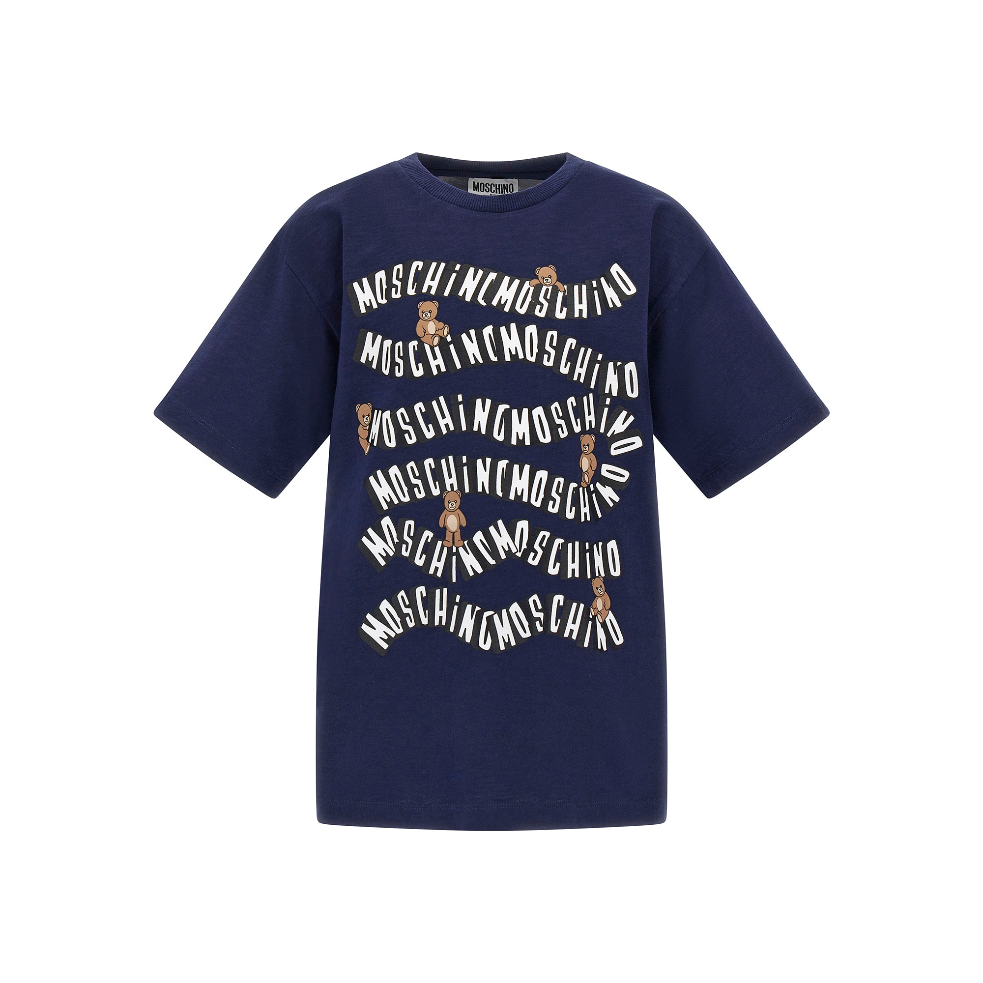 Boys & Girls Navy Logo Cotton T-Shirt