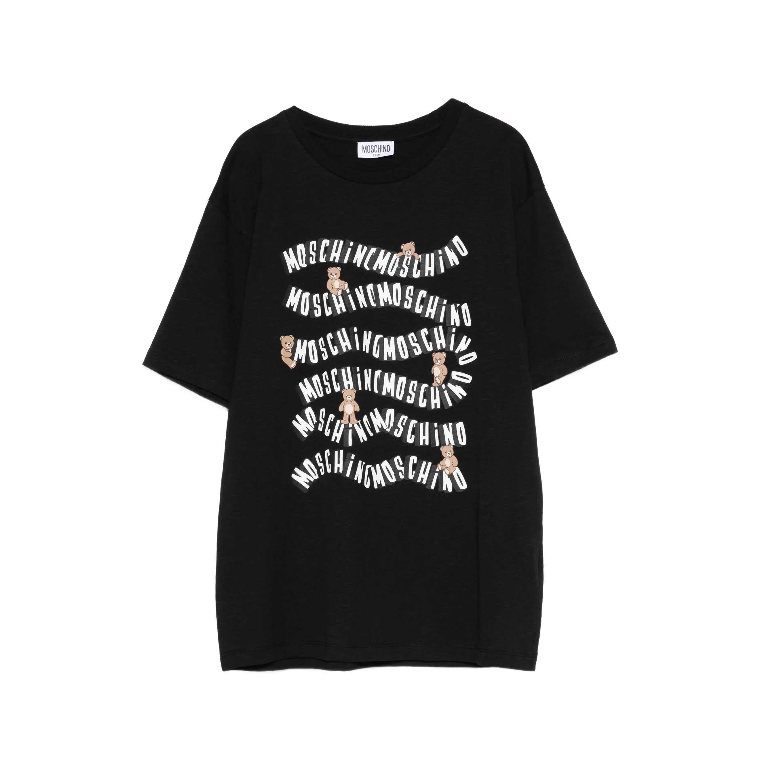 Boys & Girls Black Logo Cotton T-Shirt