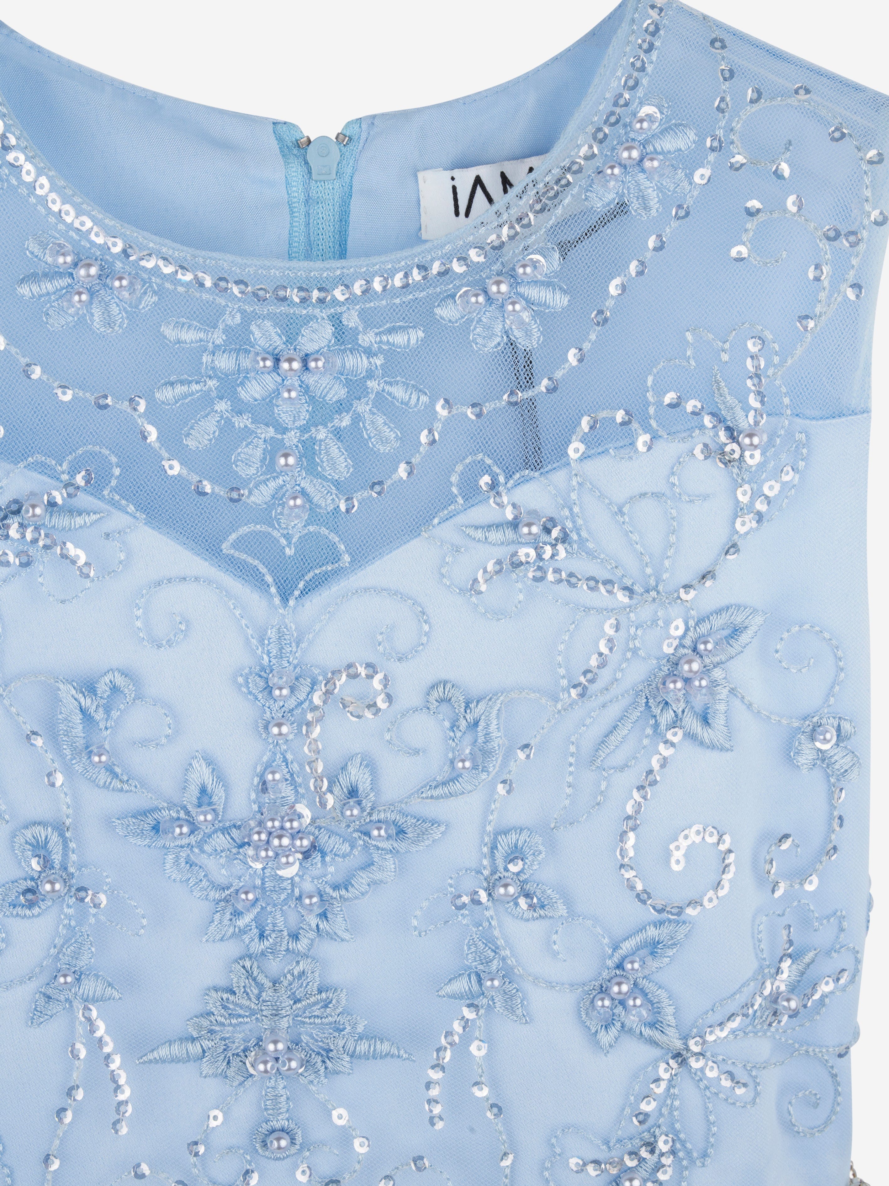Robe brodée de cristaux iAMe Girls en bleu