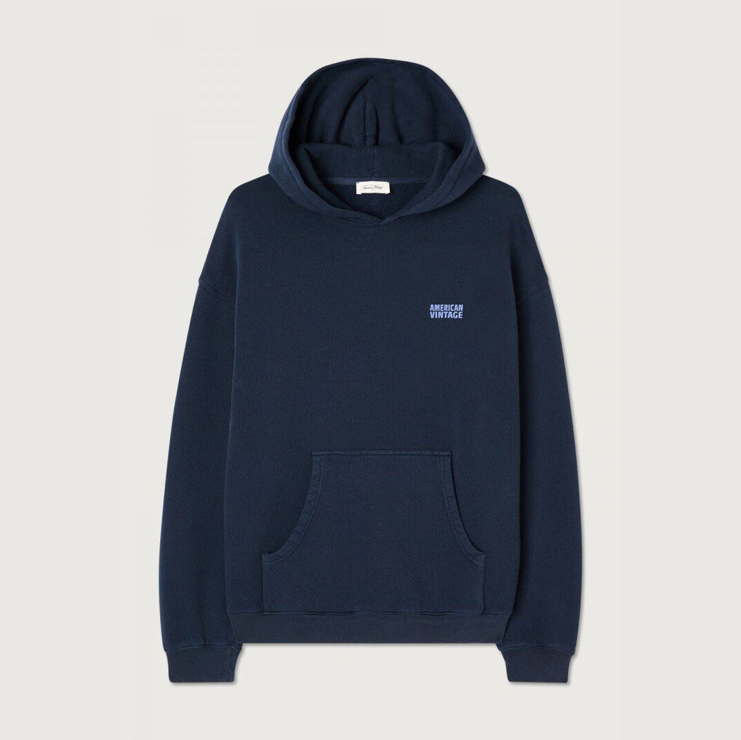 Women Navy Hooded Cotton Sweatshirt