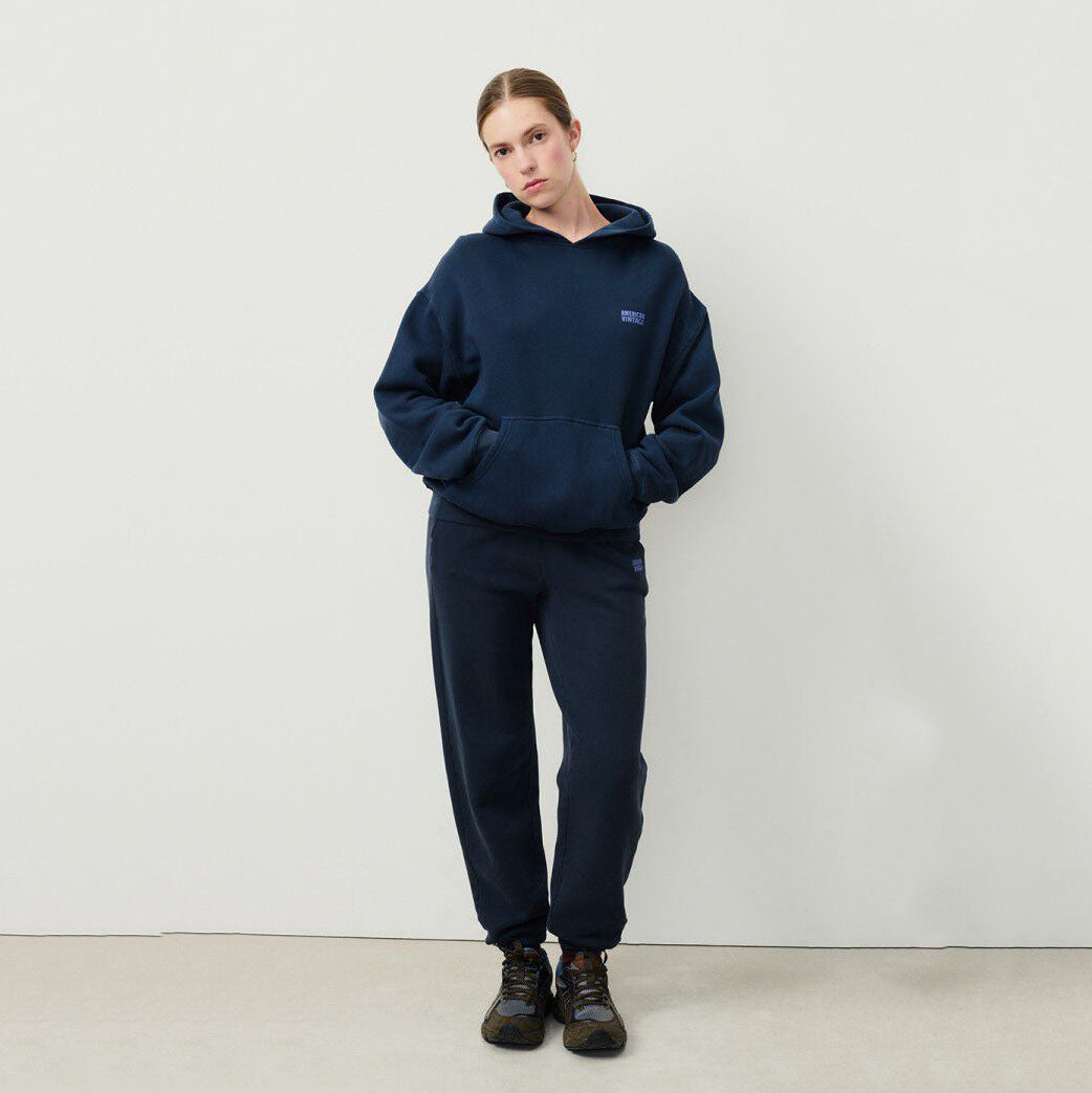 Women Navy Hooded Cotton Sweatshirt