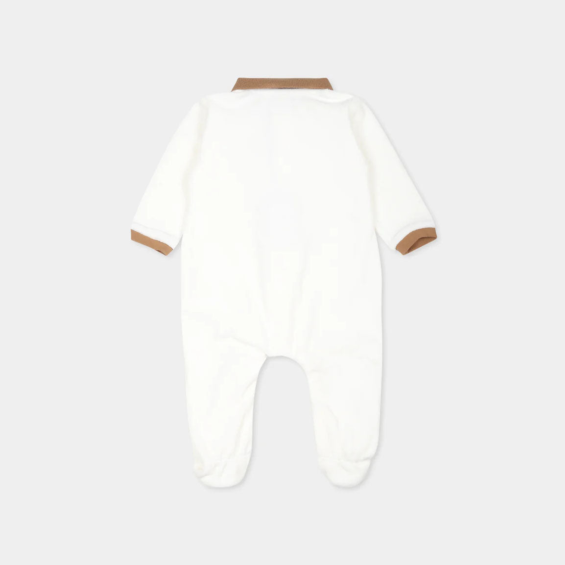 Baby Boys White Cotton Babysuit