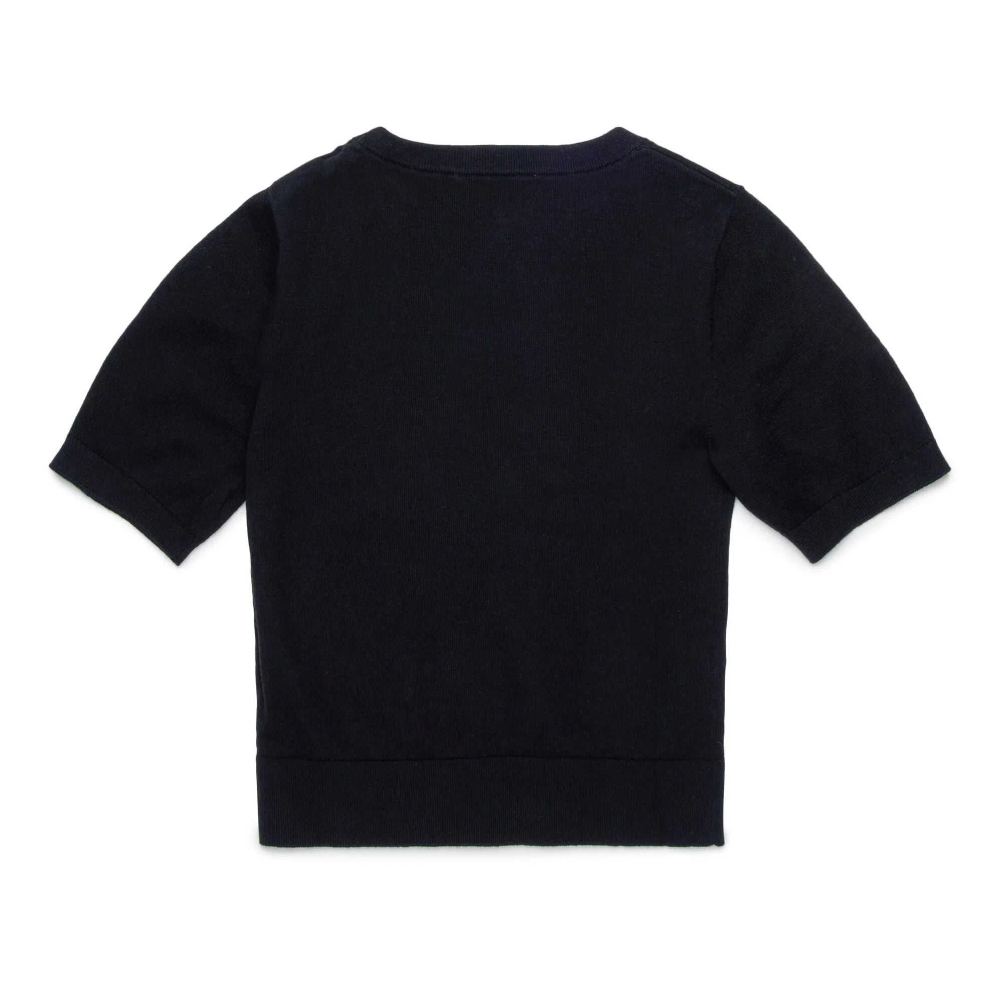 Girls Black Embroidered Logo Cotton Sweatshirt