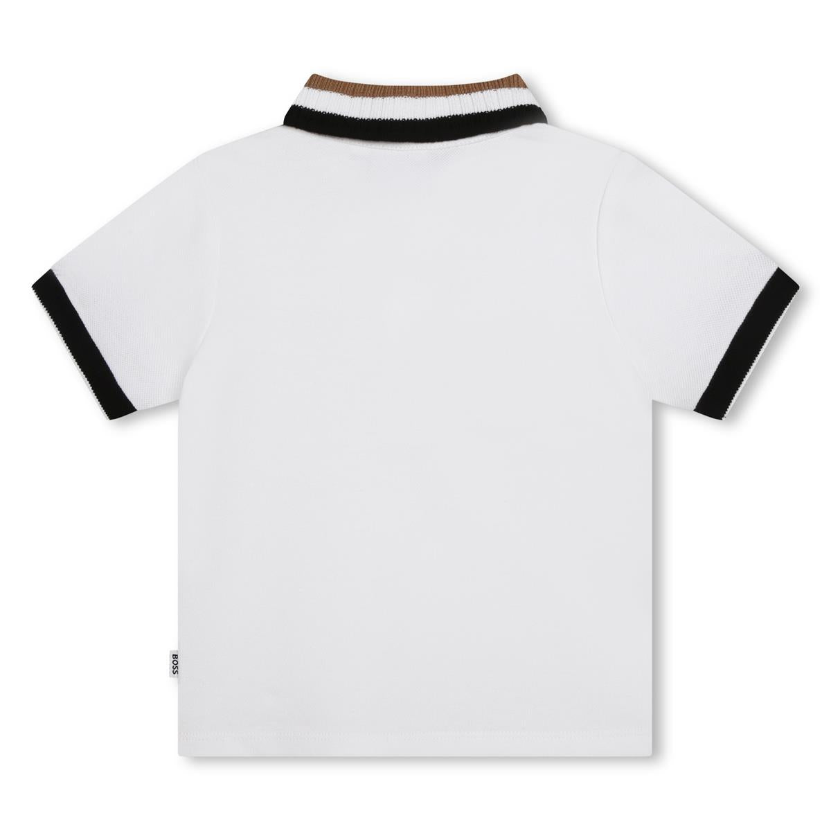 Baby Boys White Cotton Polo Shirt