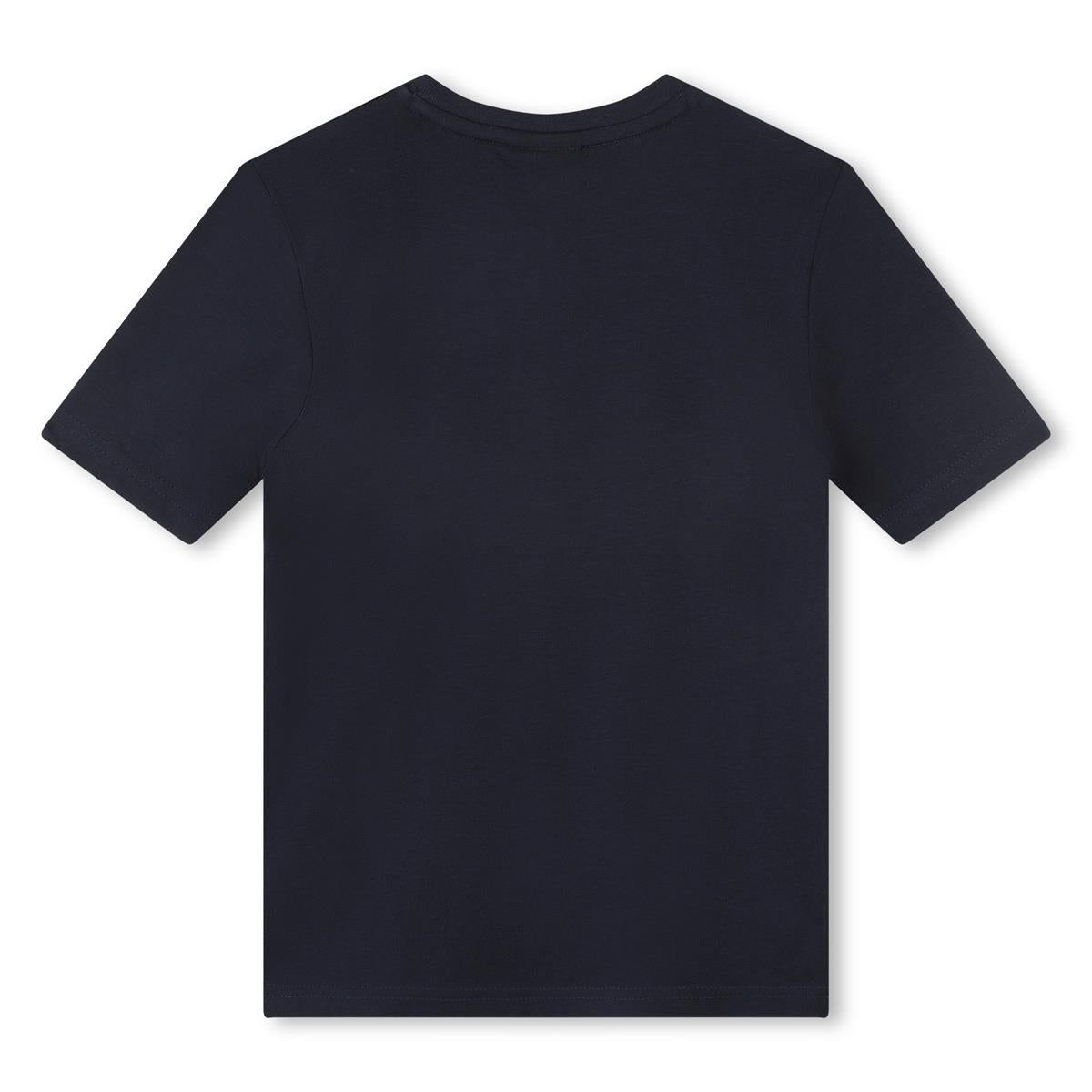Boys Navy Logo Cotton T-Shirt