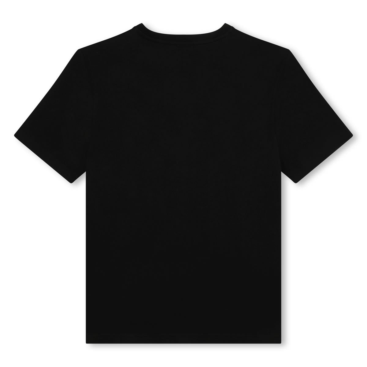 Boys Black Logo Cotton T-Shirt