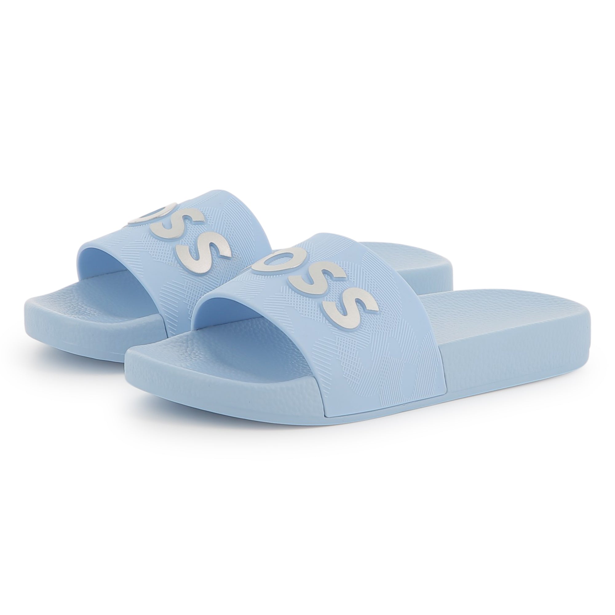 Boys & Girls Blue Logo Rubber Slippers