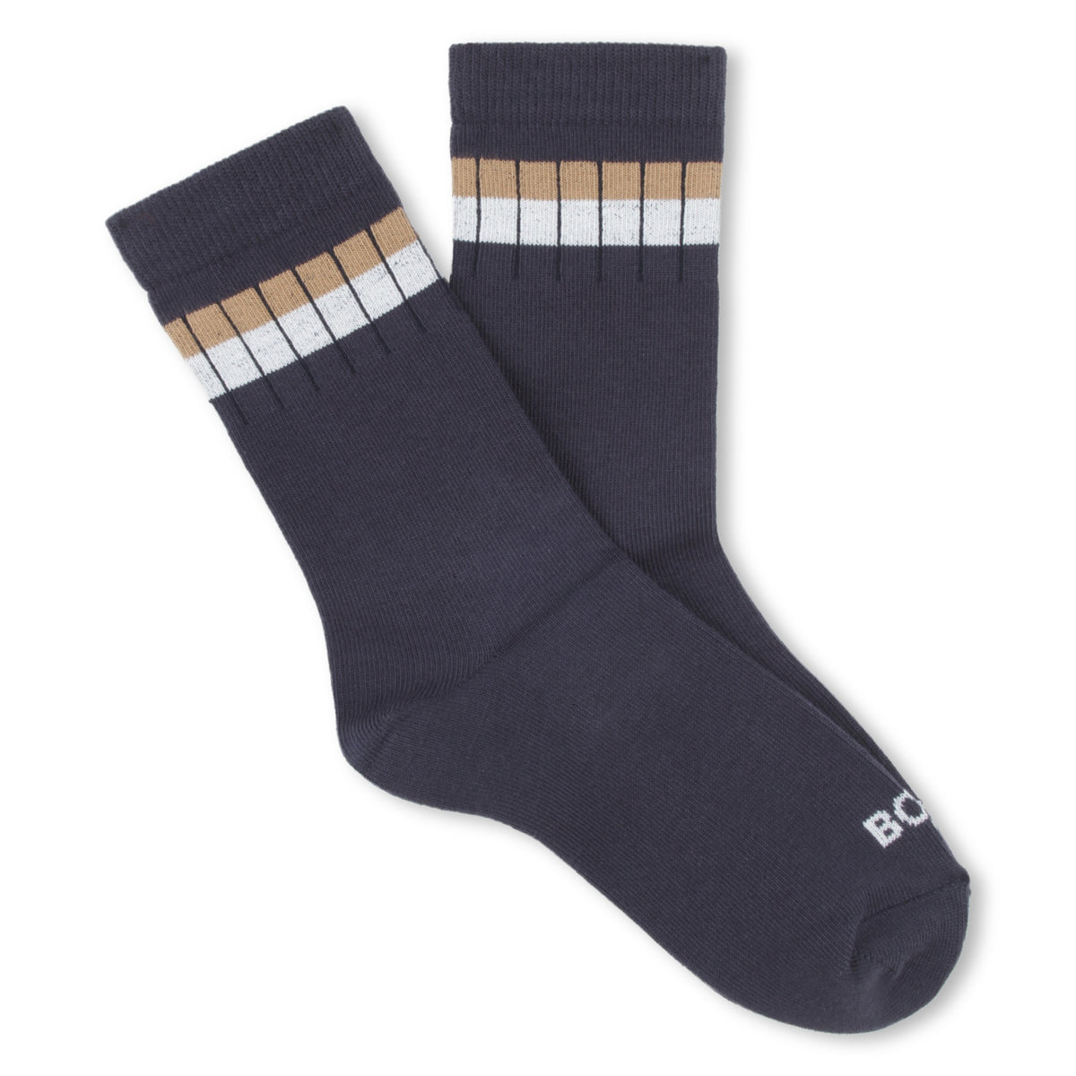 Lot de 2 paires de chaussettes en coton noir avec logo pour garçon