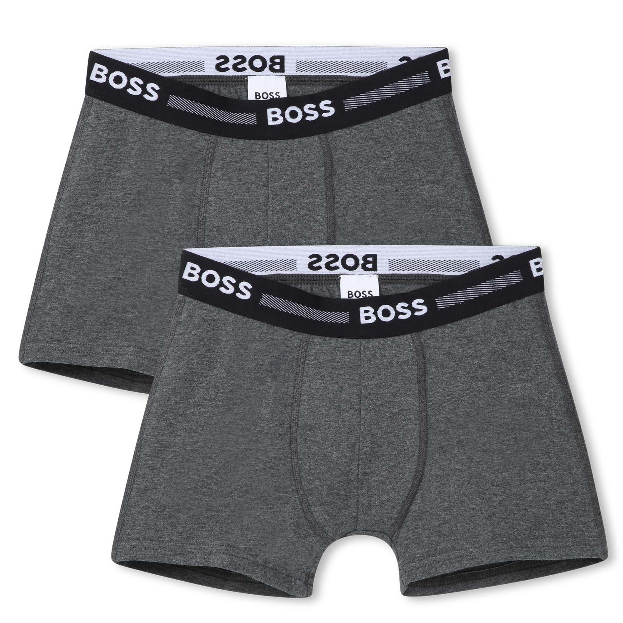 Boys Grey Cotton Underwear Set(2 Pack)
