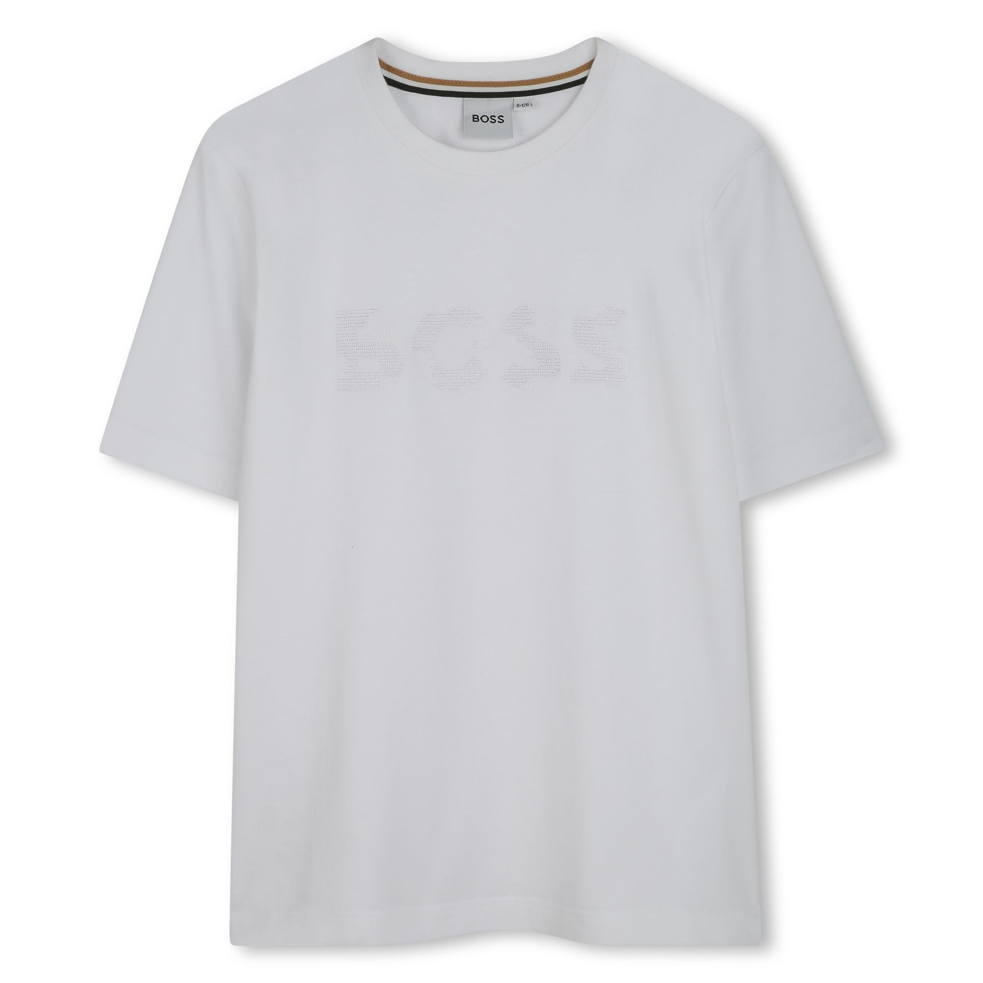 Boys White Logo Cotton T-Shirt