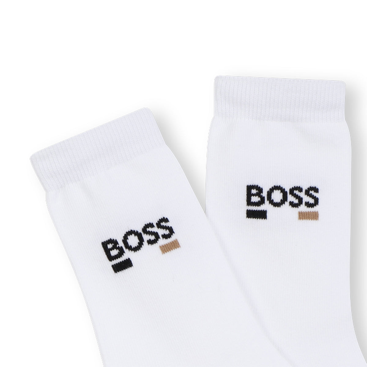 Lot de 2 paires de chaussettes en coton à logo blanc pour garçon