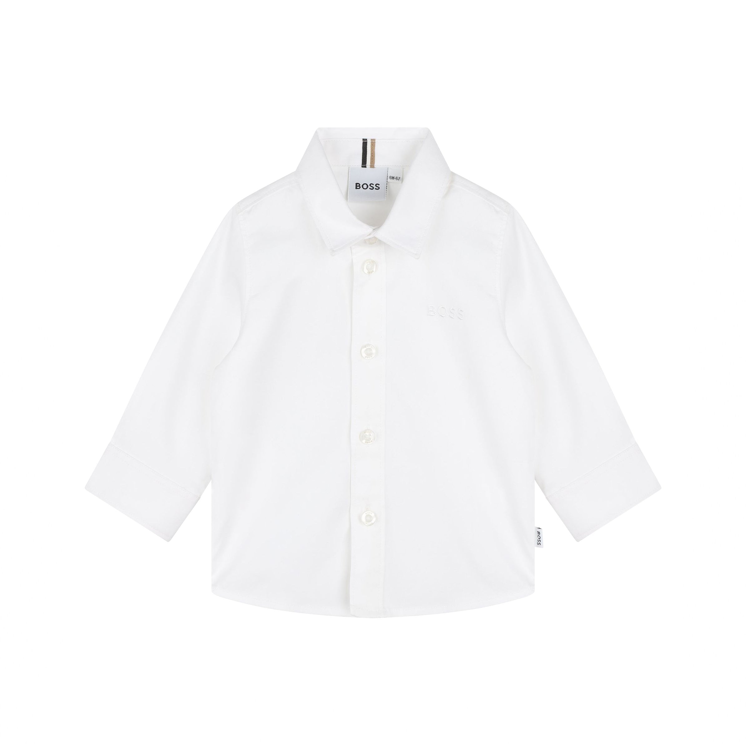 Baby Boys White Cotton Shirt
