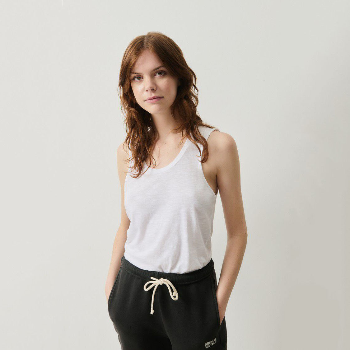 Women White Cotton Vest