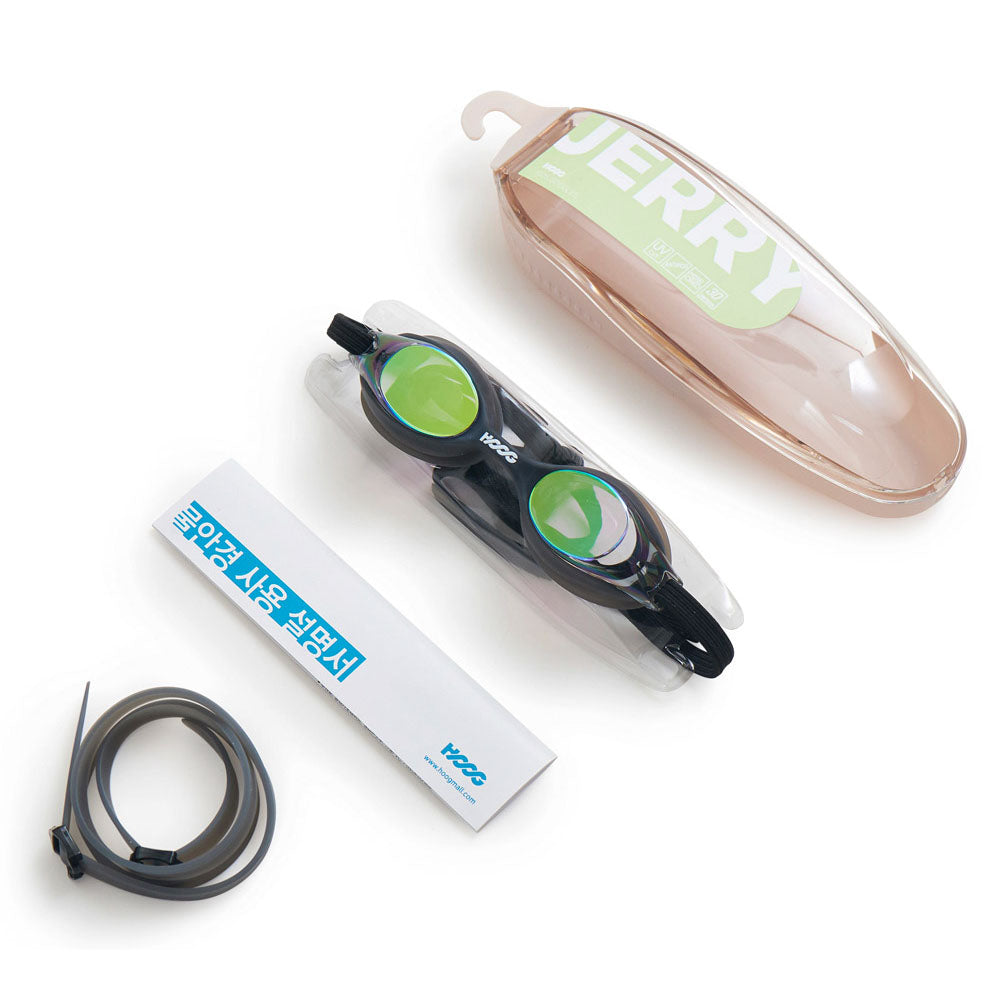 Lunettes de natation (JERRY-GDBK) pour garçons et filles avec joint en caoutchouc noir