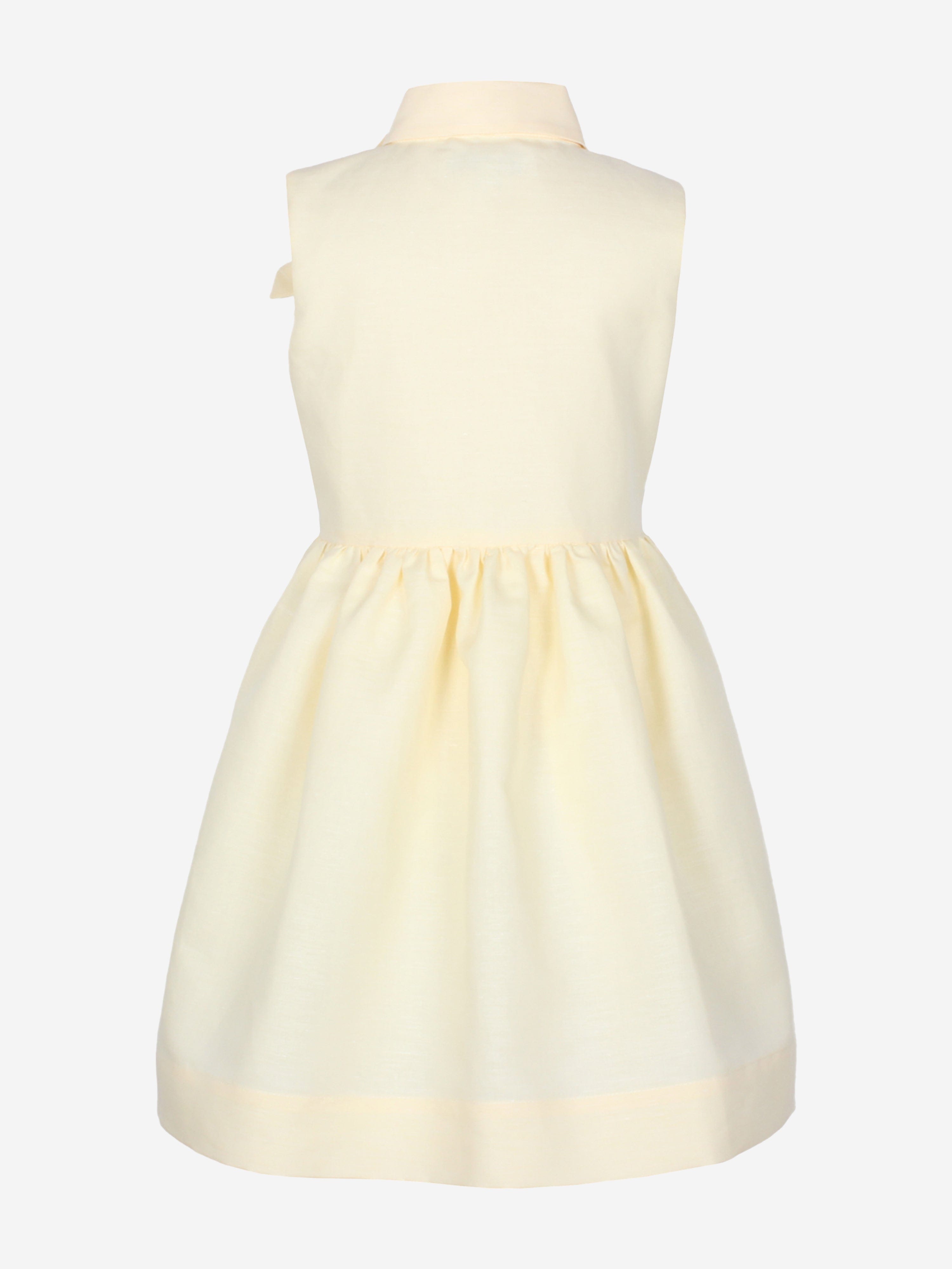 Jessie And James Girls Evergreen Flower Dress in Yellow