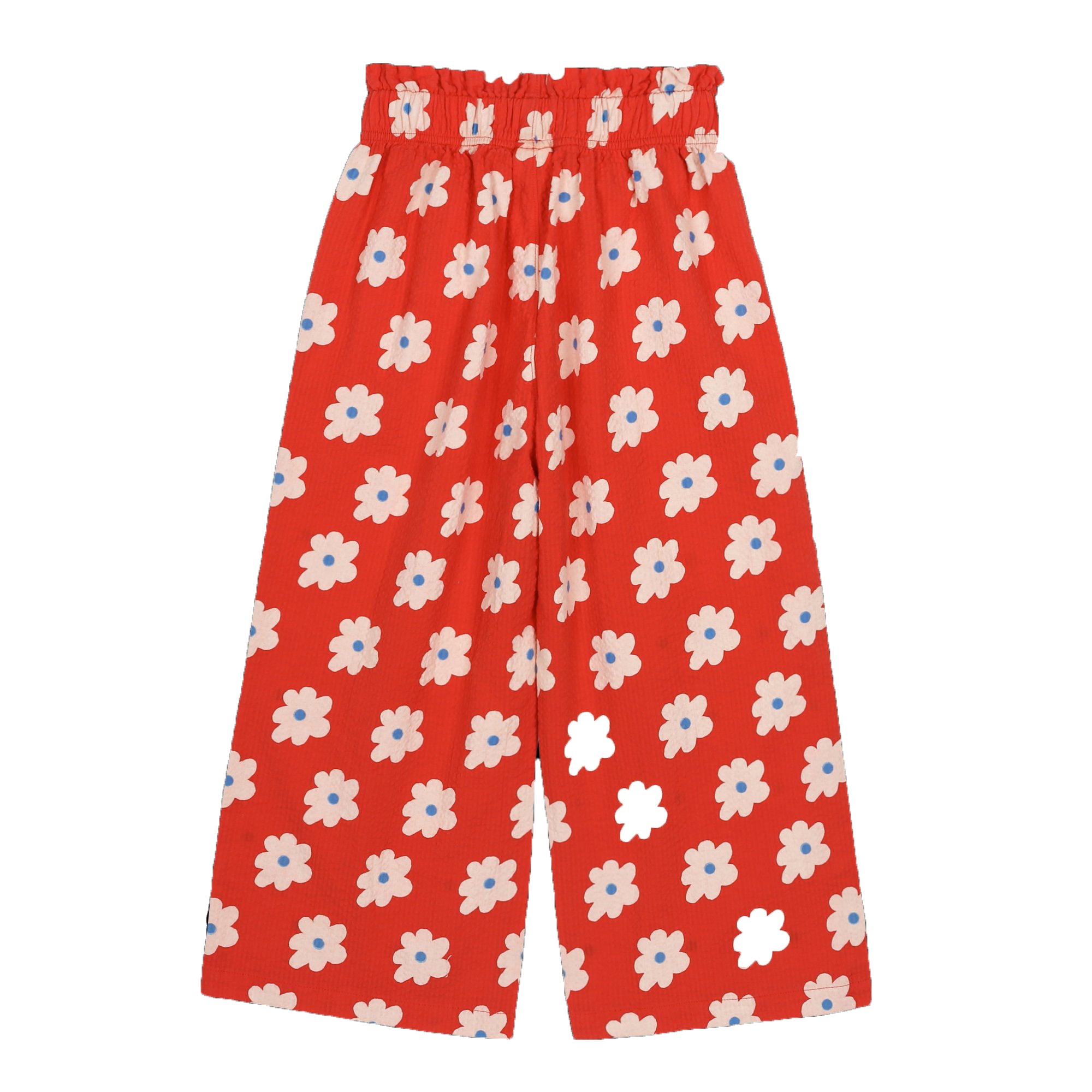 Girls Red Flower Cotton Trousers