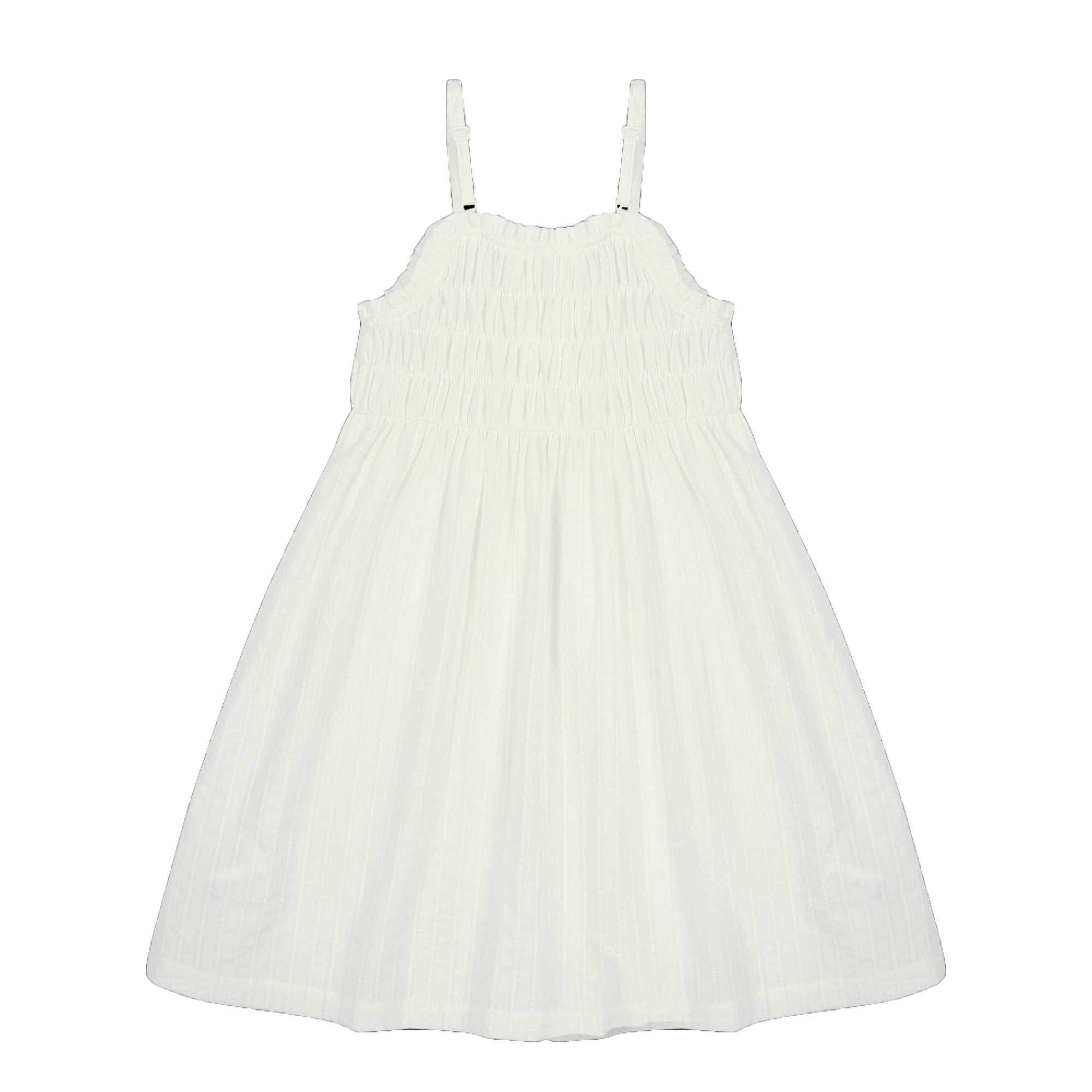 Girls Ivory Cotton Strap Dress