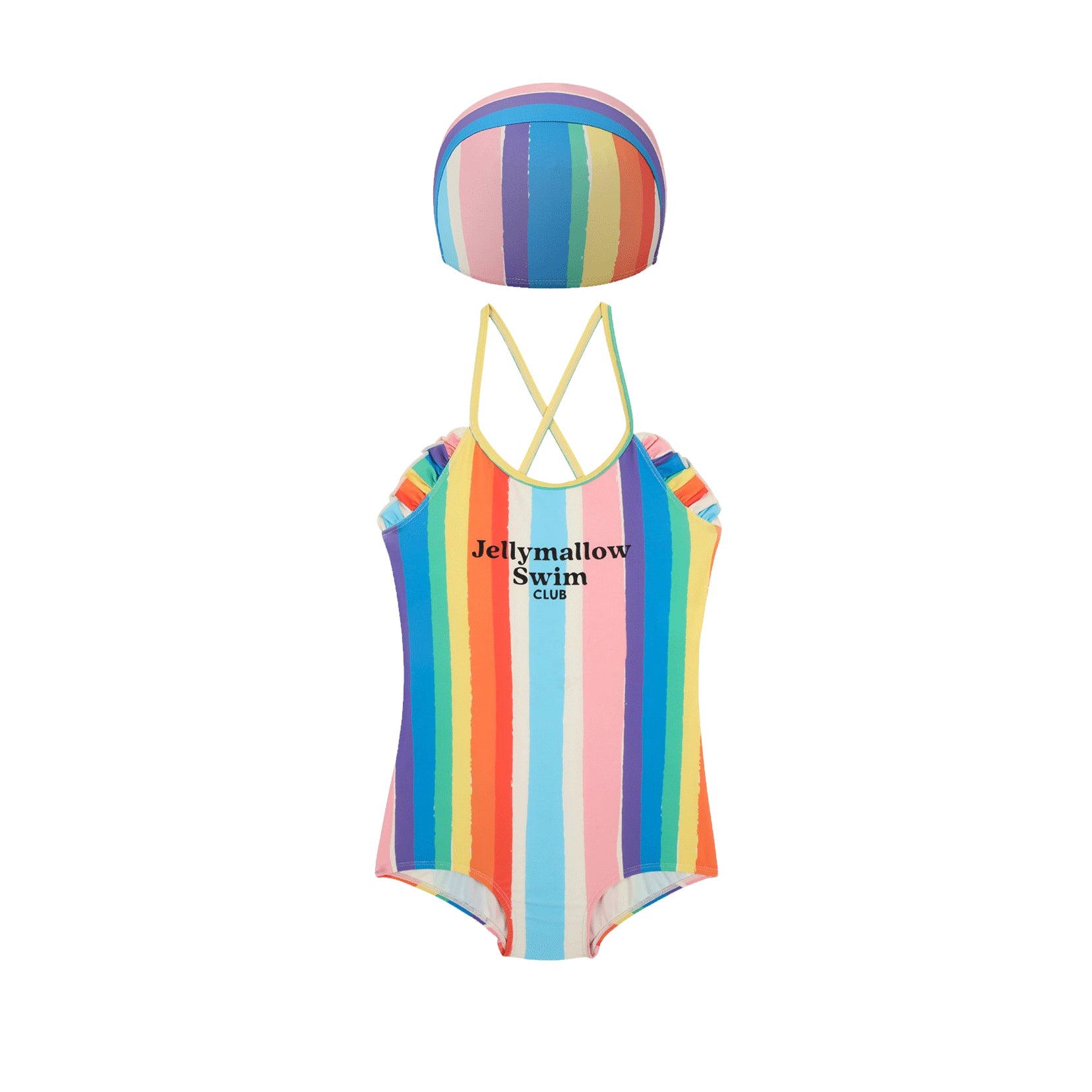 Girls Colorful Stripes Swimsuit Set(2 Pack)