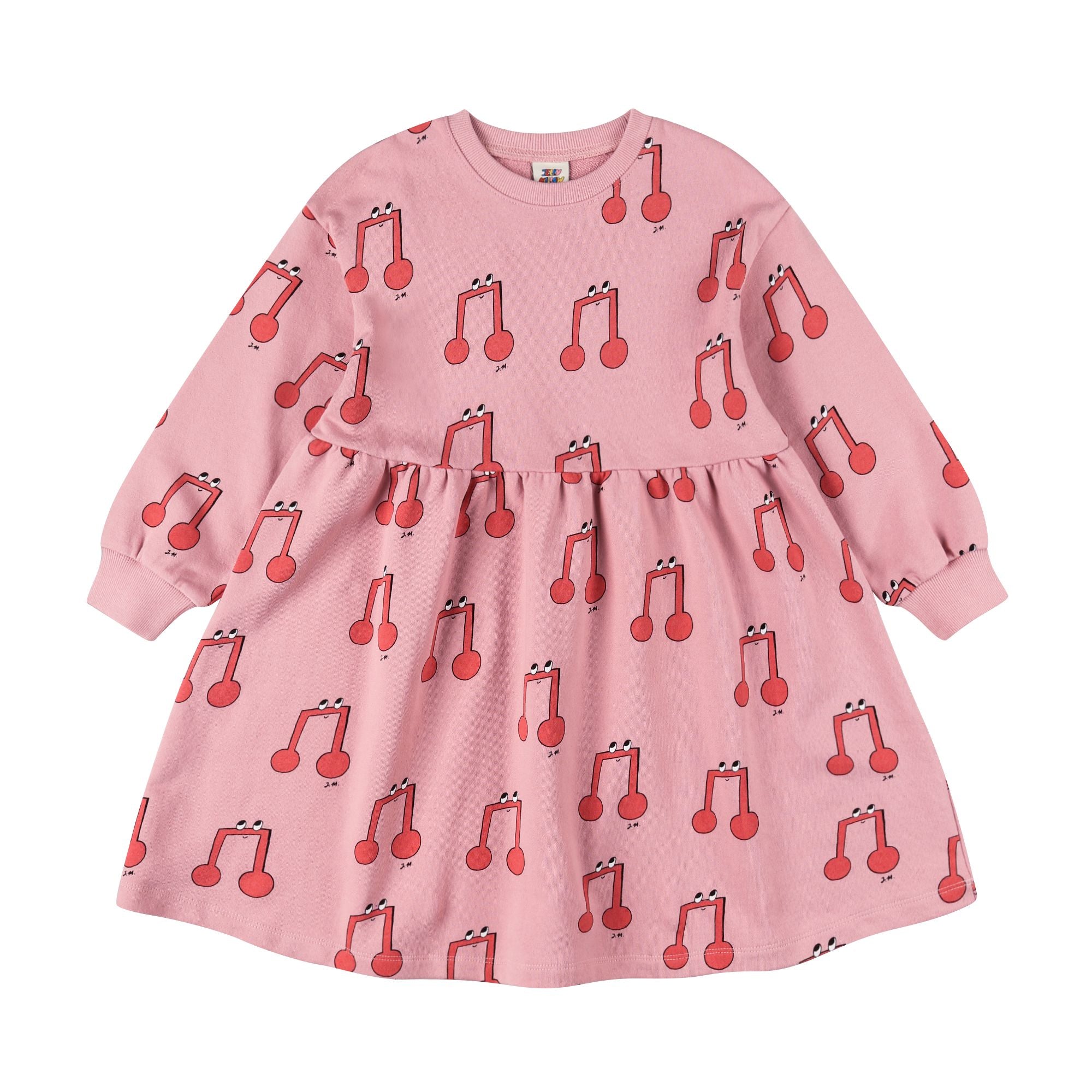 Girls Pink Printed Cotton Dress