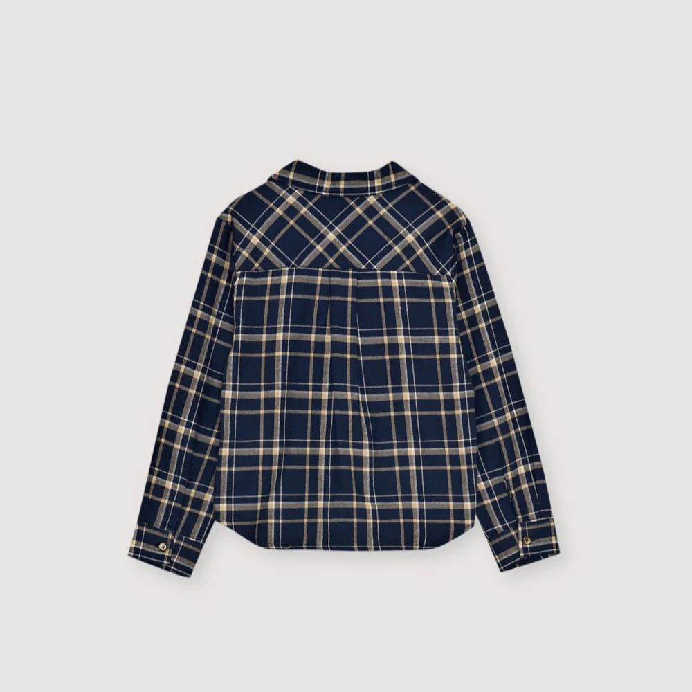 Boys Blue Check Cotton Shirt
